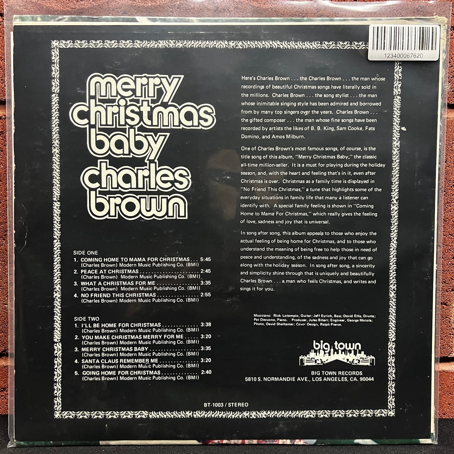Used Vinyl: Charles Brown "Merry Christmas Baby" LP (1977 Press)
