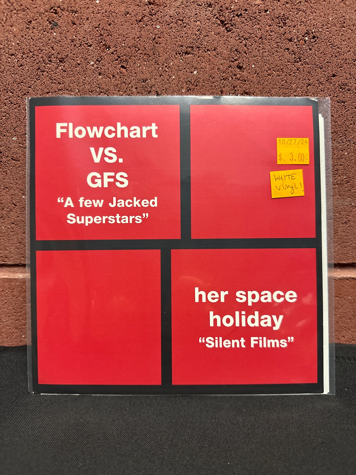 Used Vinyl:  Flowchart Vs. GFS / Her Space Holiday ”A Few Jacked Superstars / Silent Films” 7" (White Vinyl)