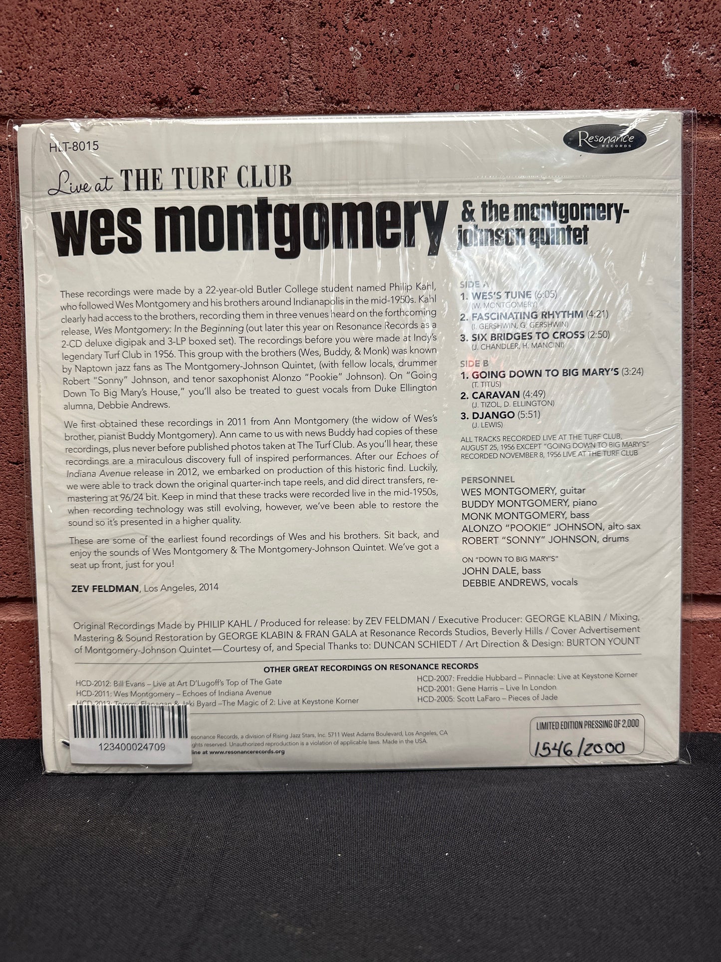 Used Vinyl:  Wes Montgomery & The Montgomery-Johnson Quintet ”Live At The Turf Club” 10" (Whiskey colored vinyl)