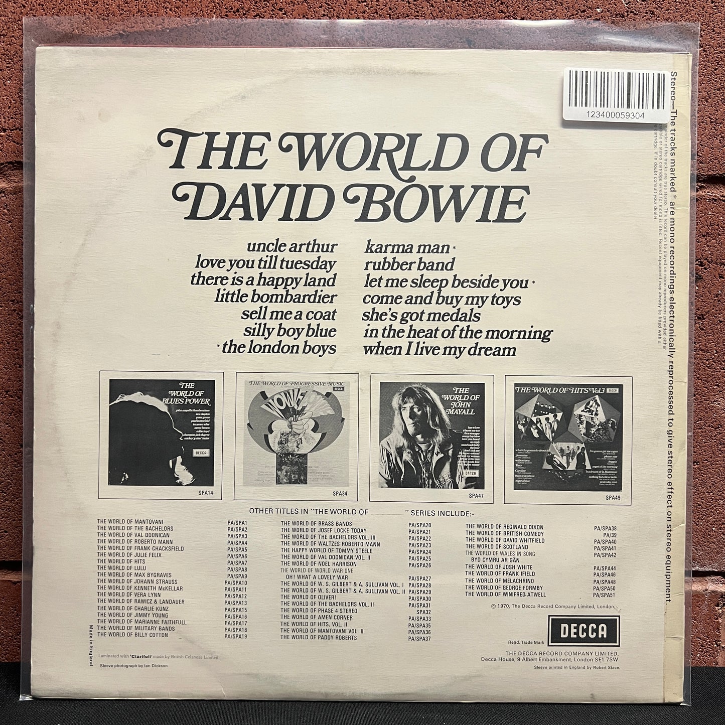 Used Vinyl: David Bowie "The World Of David Bowie" LP (1973 Euro Press)