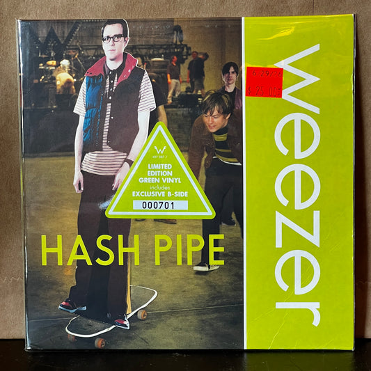 Used Vinyl: Weezer "Hash Pipe / Teenage Victory Song" 7" (2001 UK Numbered Green Vinyl Press)