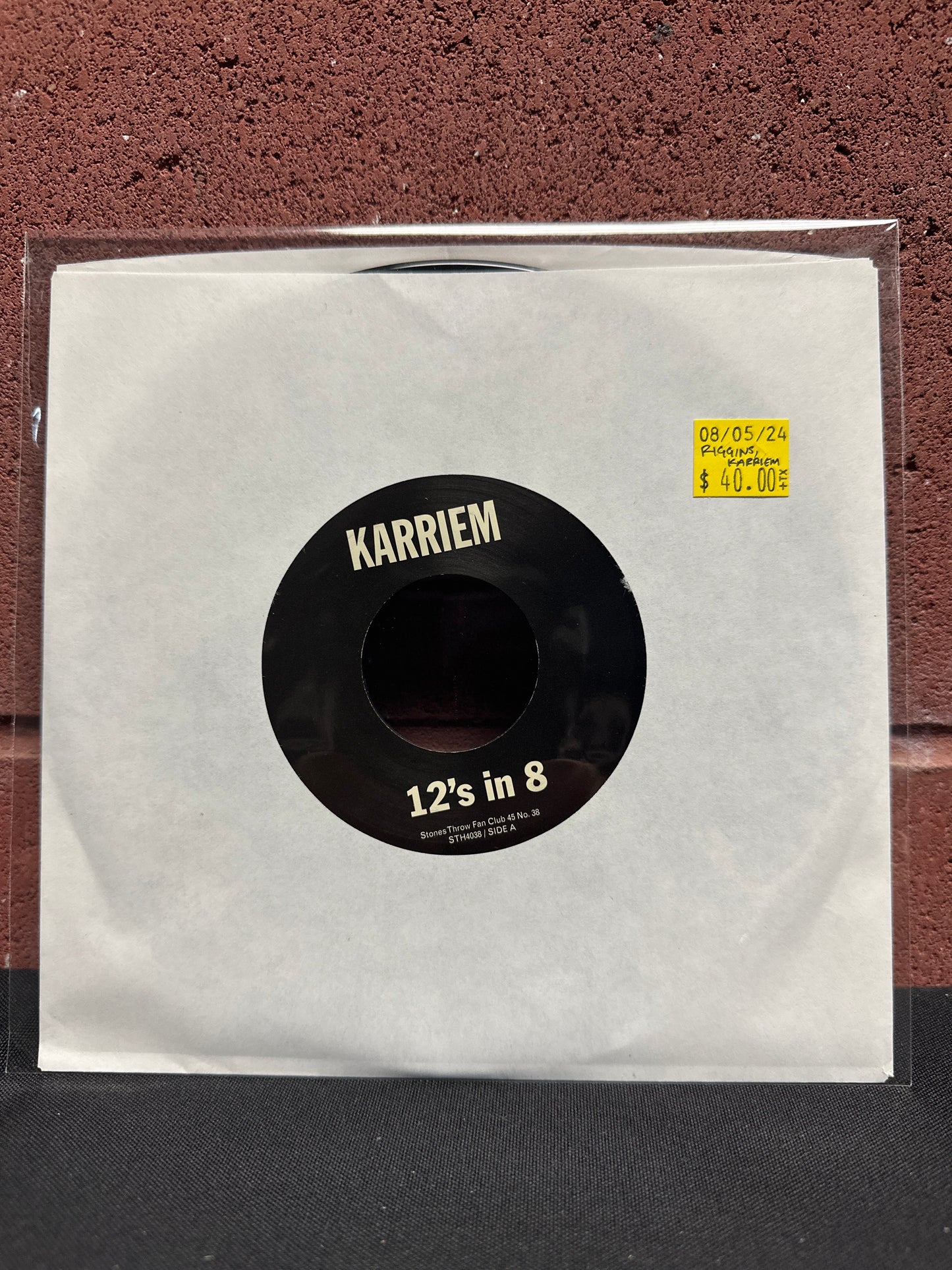 Used Vinyl:  Karriem Riggins ”12's In 8” 7"