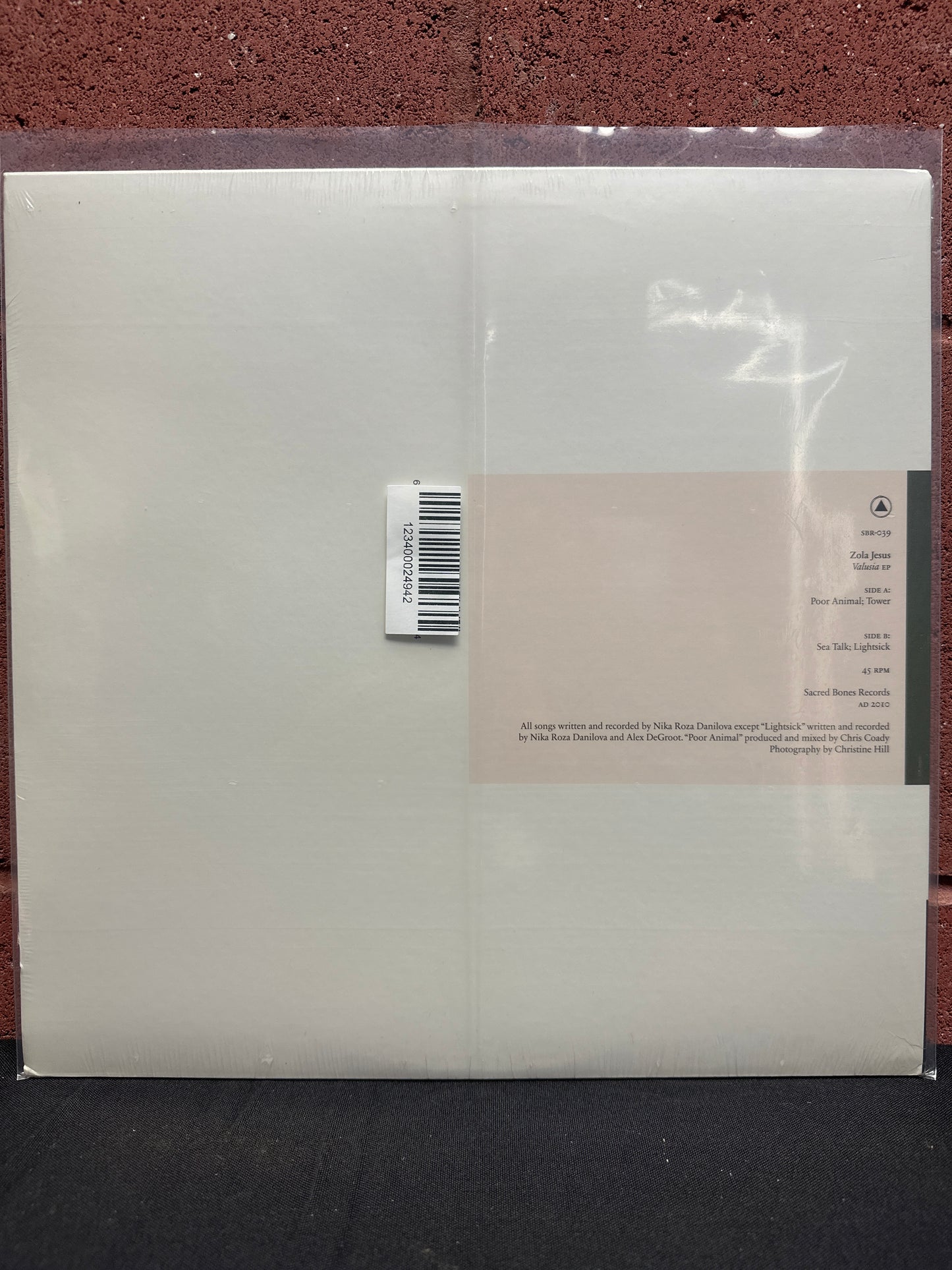 Used Vinyl:  Zola Jesus ”Valusia” 12"