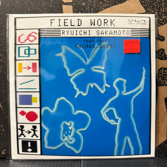 Used Vinyl: Ryuichi Sakamoto featuring Thomas Dolby "Field Work (London Mix) / Field Work (Tokyo Mix)" 7" (1985 Japanese Press)