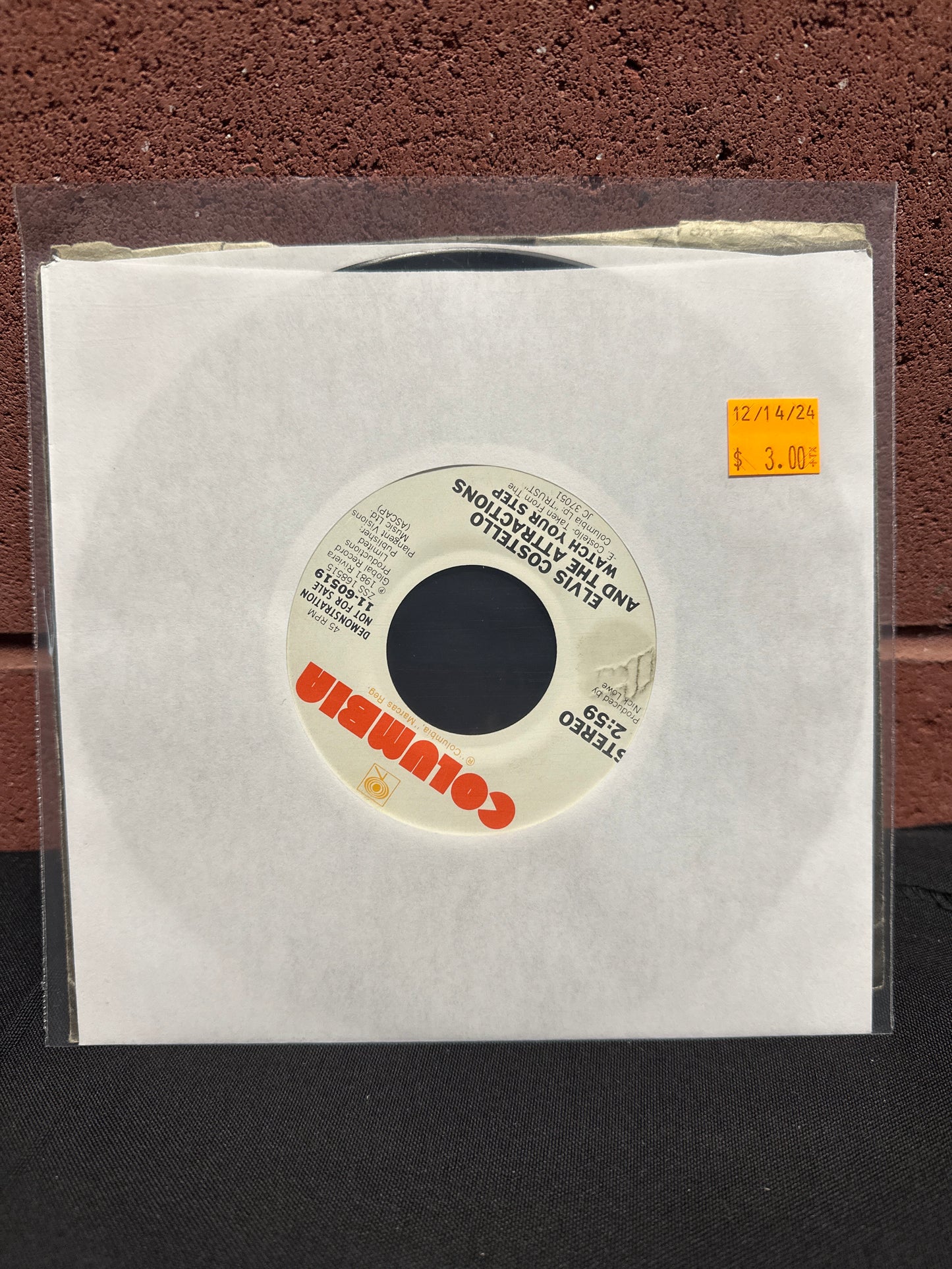 Used Vinyl:  Elvis Costello & The Attractions ”Watch Your Step” 7" (Promo)