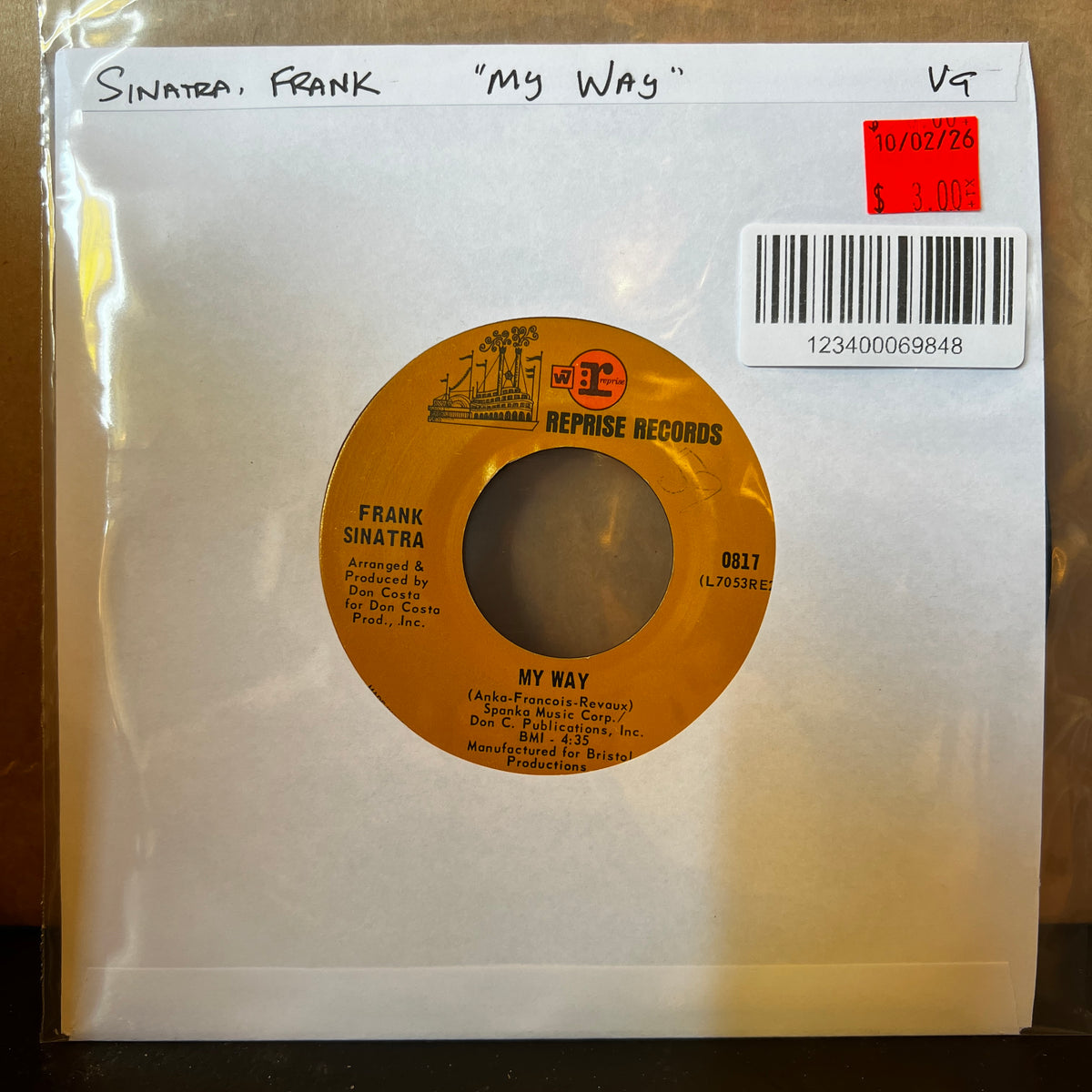 Used Vinyl: Frank Sinatra "My Way / Blue Lace" 7"
