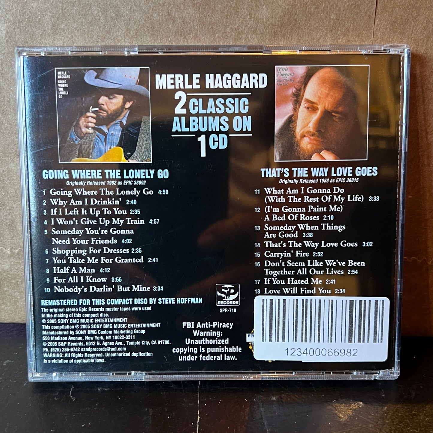 Used CD: Merle Haggard "Going Where The Lonely Go / That's The Way Love Goes" CD (2005 Press)