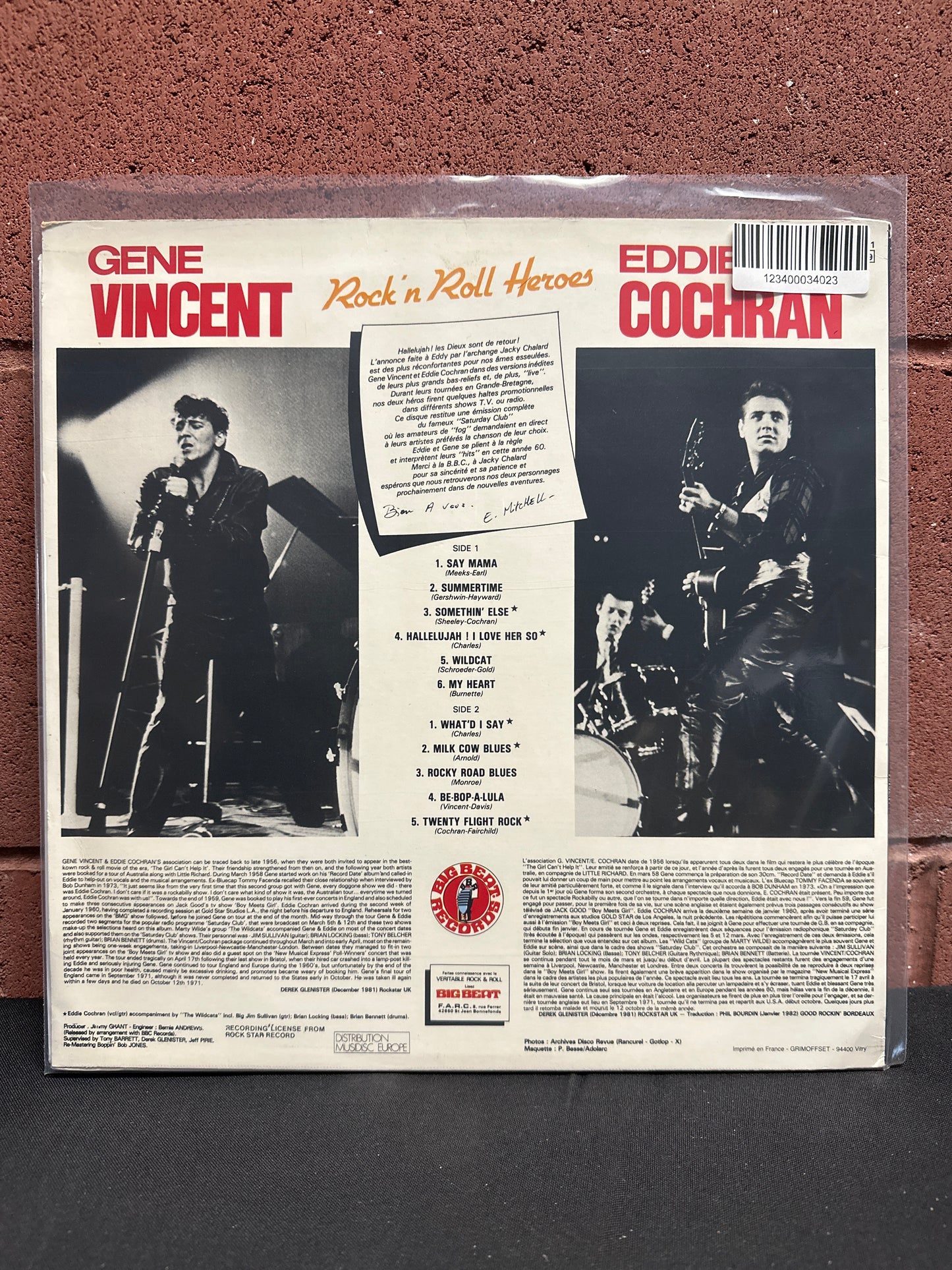 Used Vinyl:  Gene Vincent & Eddie Cochran ”Rock 'N Roll Heroes” LP