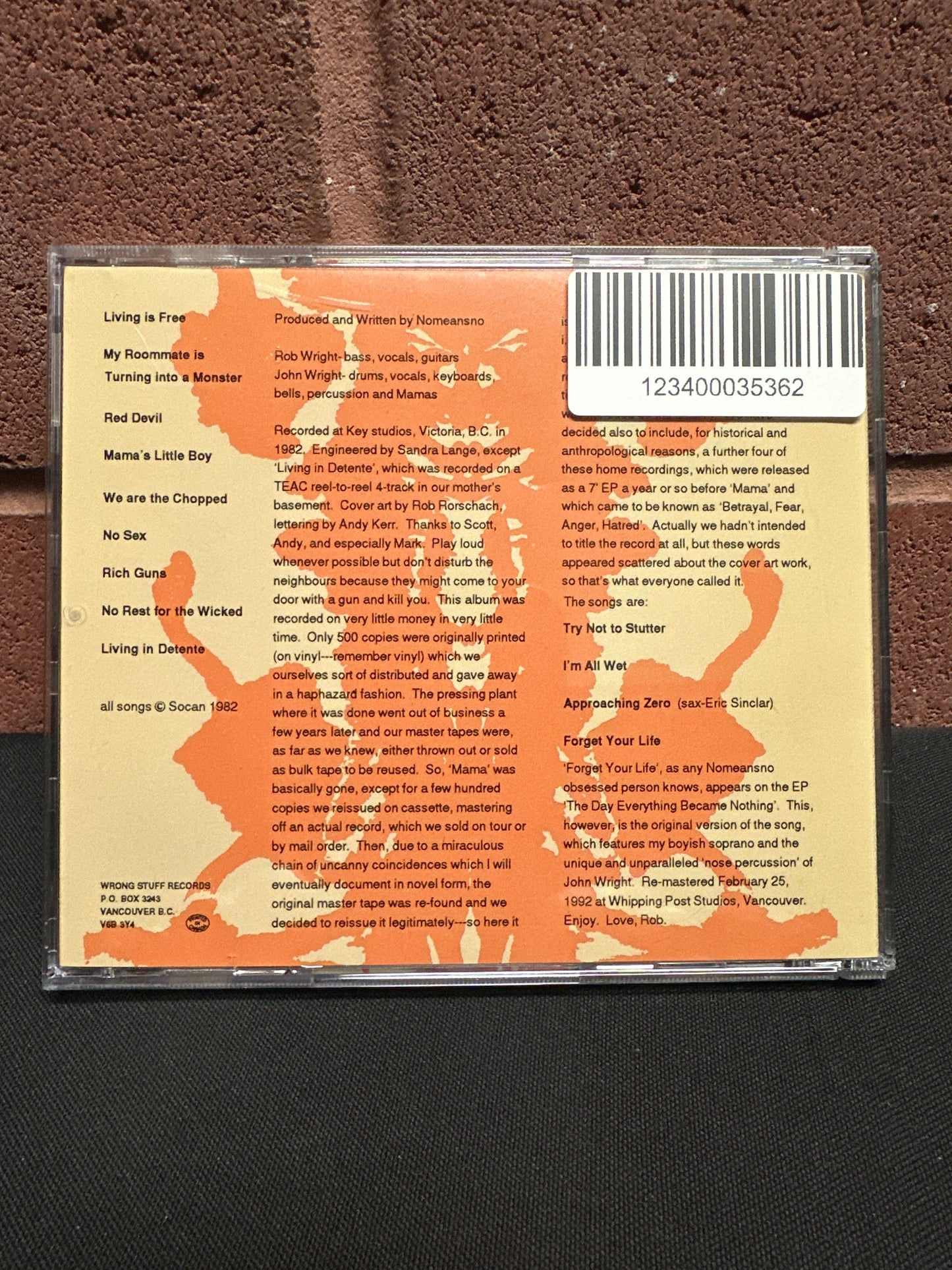 Used CD: Nomeansno "Mama" CD