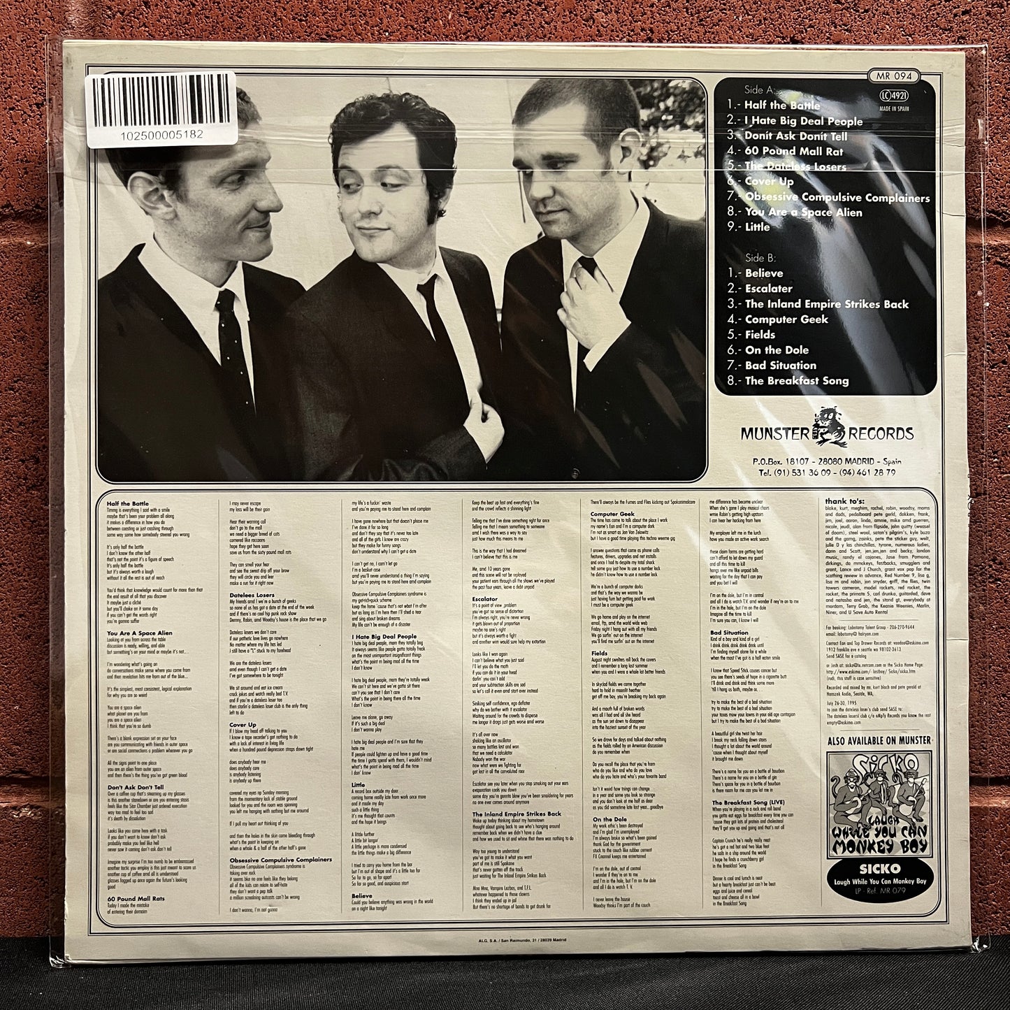 Used Vinyl: Sicko "Chef Boy-R-U-Dum" LP (1995 Munster Press)