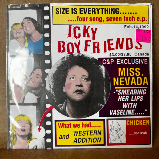 Used Vinyl: Icky Boyfriends "Size Is Everything" 7" (1992 Press)