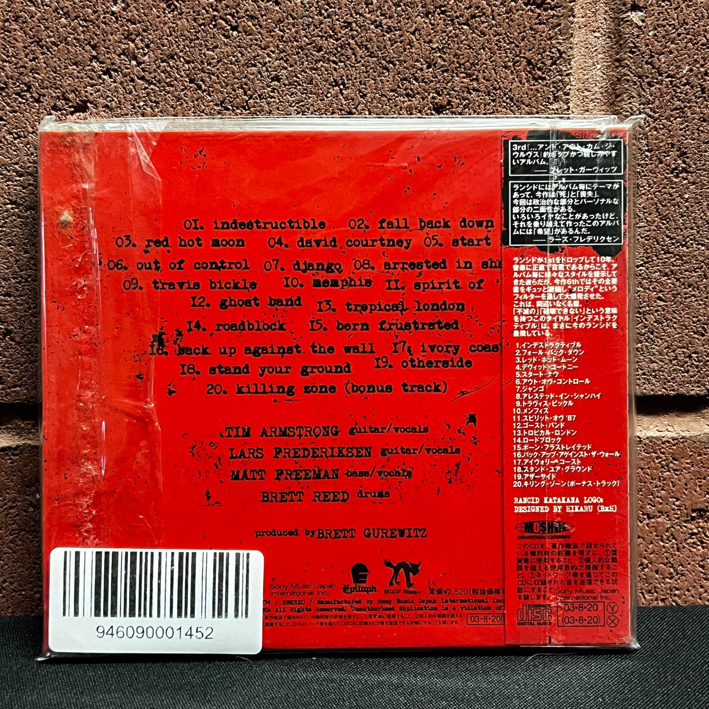 Used CD: Rancid "Indestructible" CD (2003 Japanese Press in Shrink w/ Bonus Track)