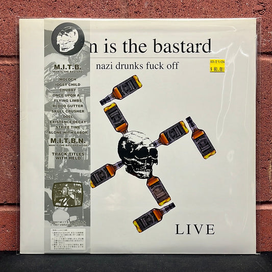 Used Vinyl:  Man Is The Bastard / Bastard Noise "Nazi Drunks Fuck Off Live / Native American Life" LP (Japanese Press)