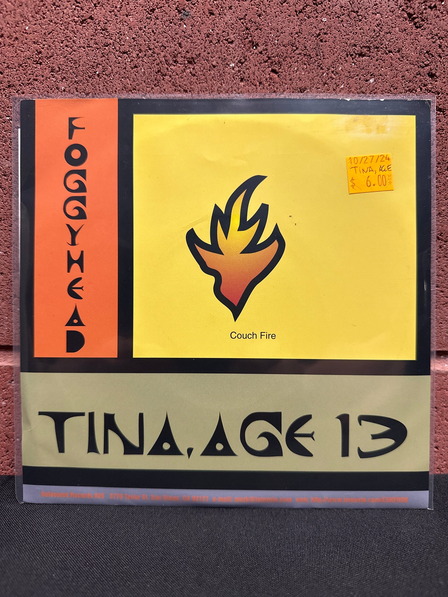 Used Vinyl:  Tina, Age 13 / Ovarian Trolley ”Foggyhead / Tiny Person” 7"