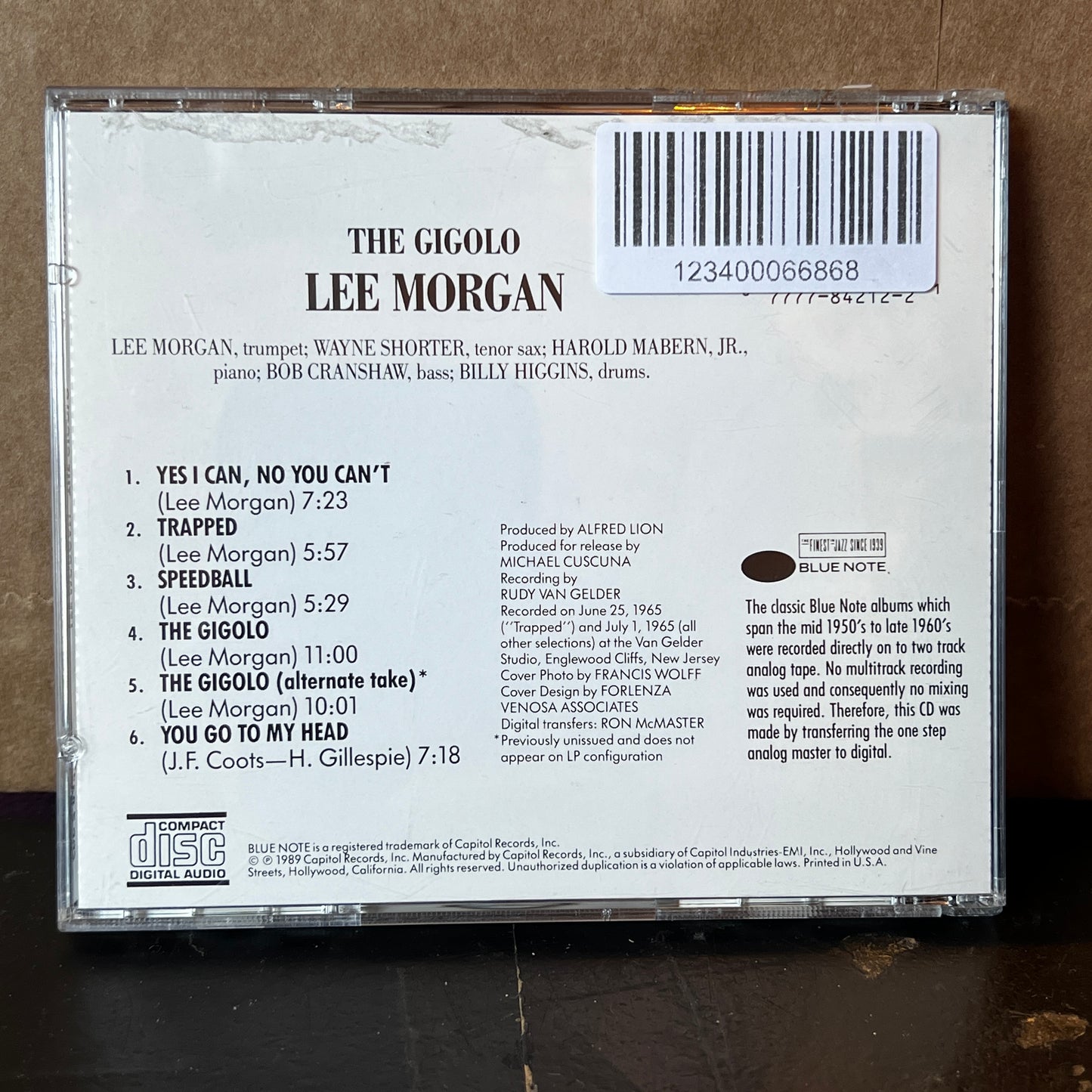 Used CD: Lee Morgan "The Gigolo" CD (1989 Press)
