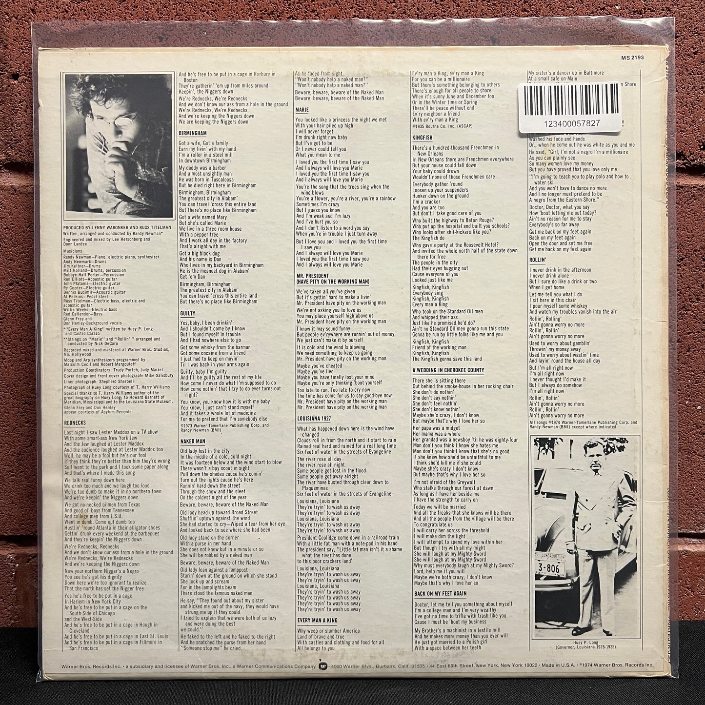 Used Vinyl: Randy Newman "Good Old Boys" LP