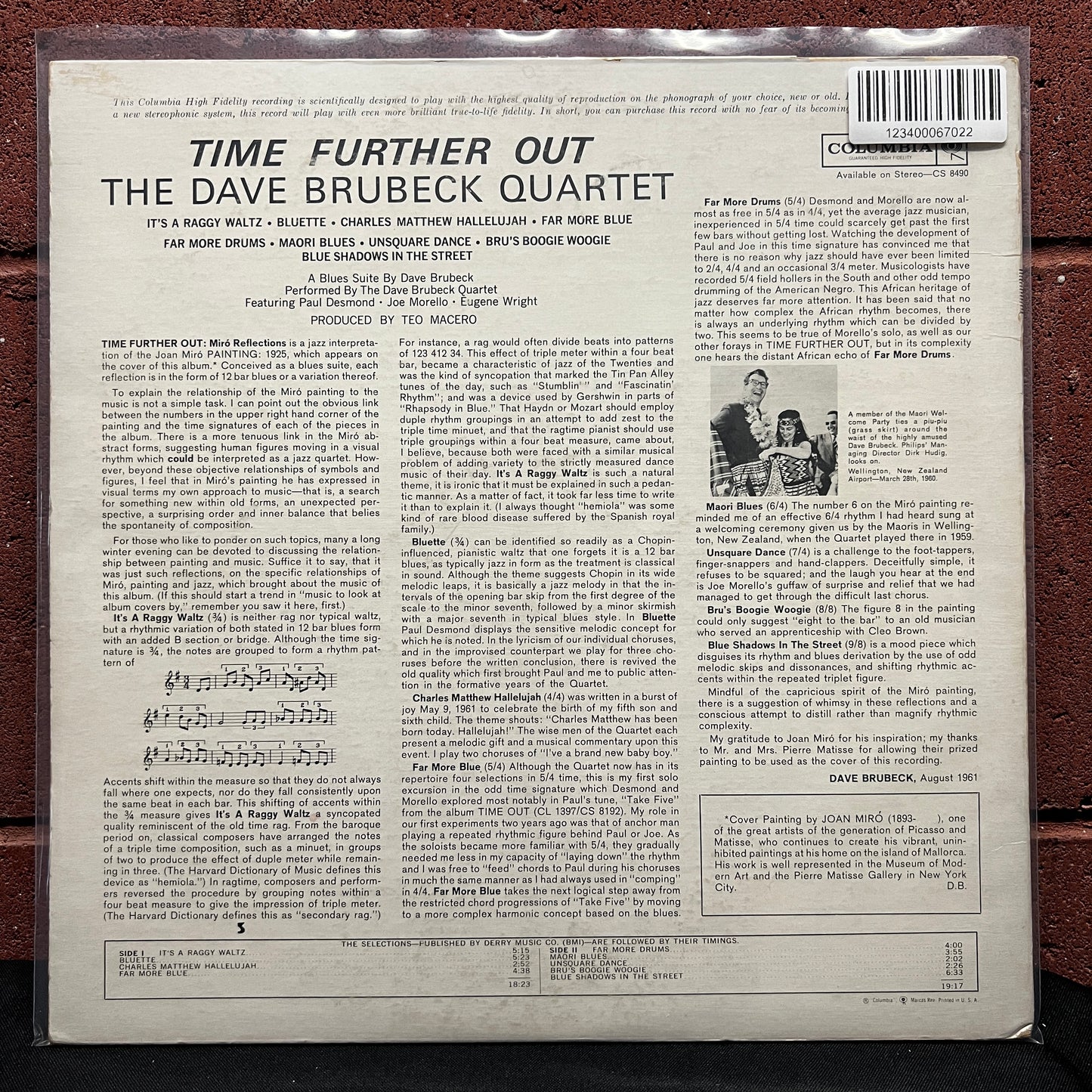 Used Vinyl: The Dave Brubeck Quartet "Time Further Out (Miro Reflections)" LP (1961 Mono Press)