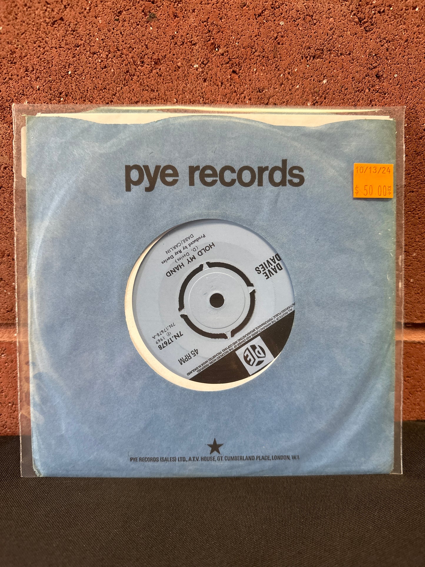 Used Vinyl:  Dave Davies ”Hold My Hand” 7"