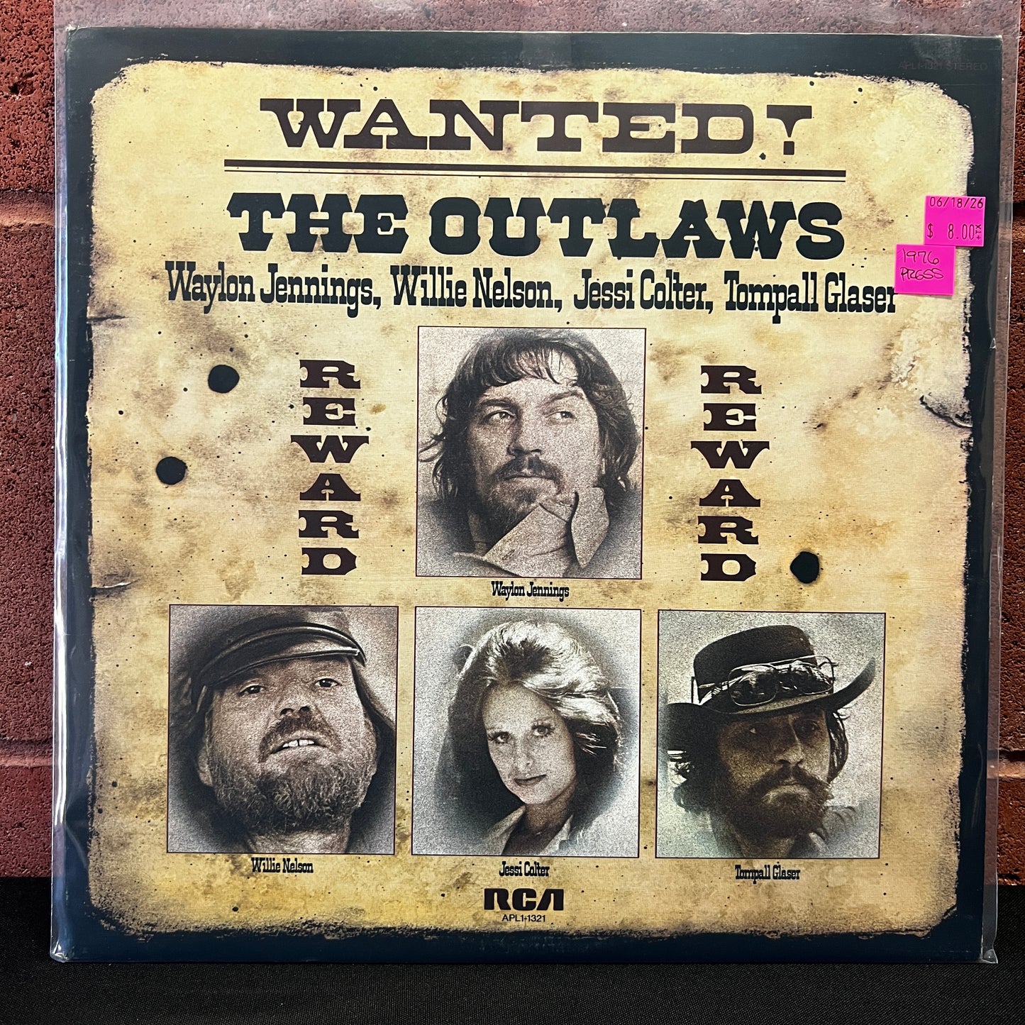 Used Vinyl: Waylon Jennings, Willie Nelson, Jessi Colter & Tompall Glaser "Wanted! The Outlaws" LP (1976 Press)