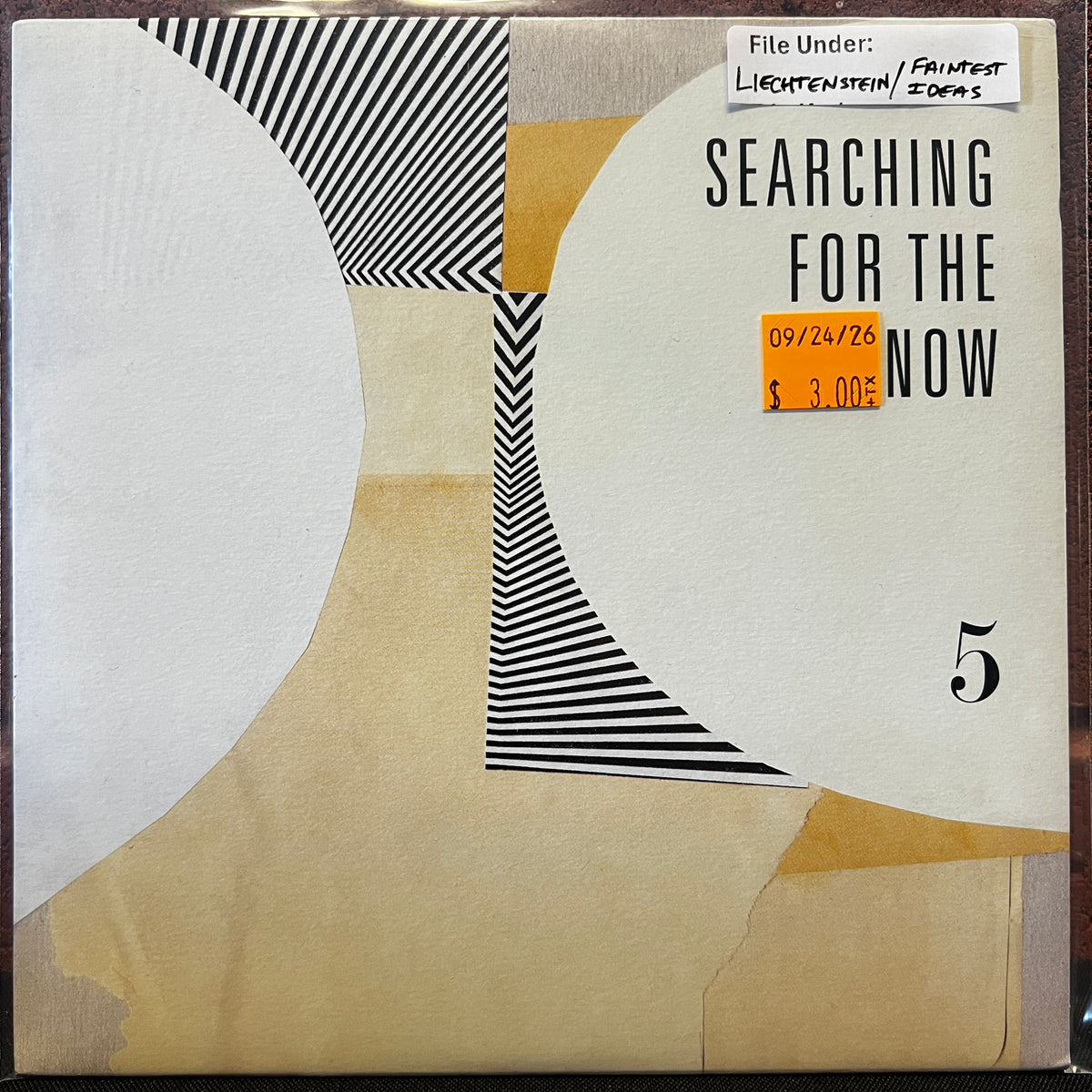Used Vinyl: Liechtenstein / Faintest Ideas "Searching For The Now 5" 7" (Black/Cream swirl vinyl))