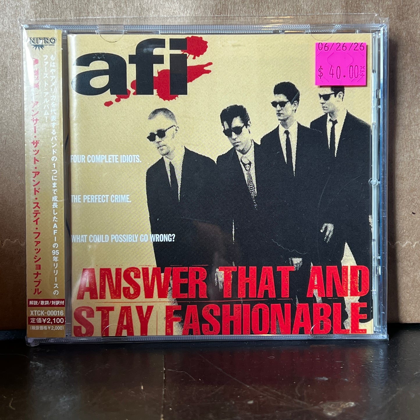 Used CD: AFI "Answer That And Stay Fashionable" CD (1997 Japanese Press w/ Bonus Tracks)
