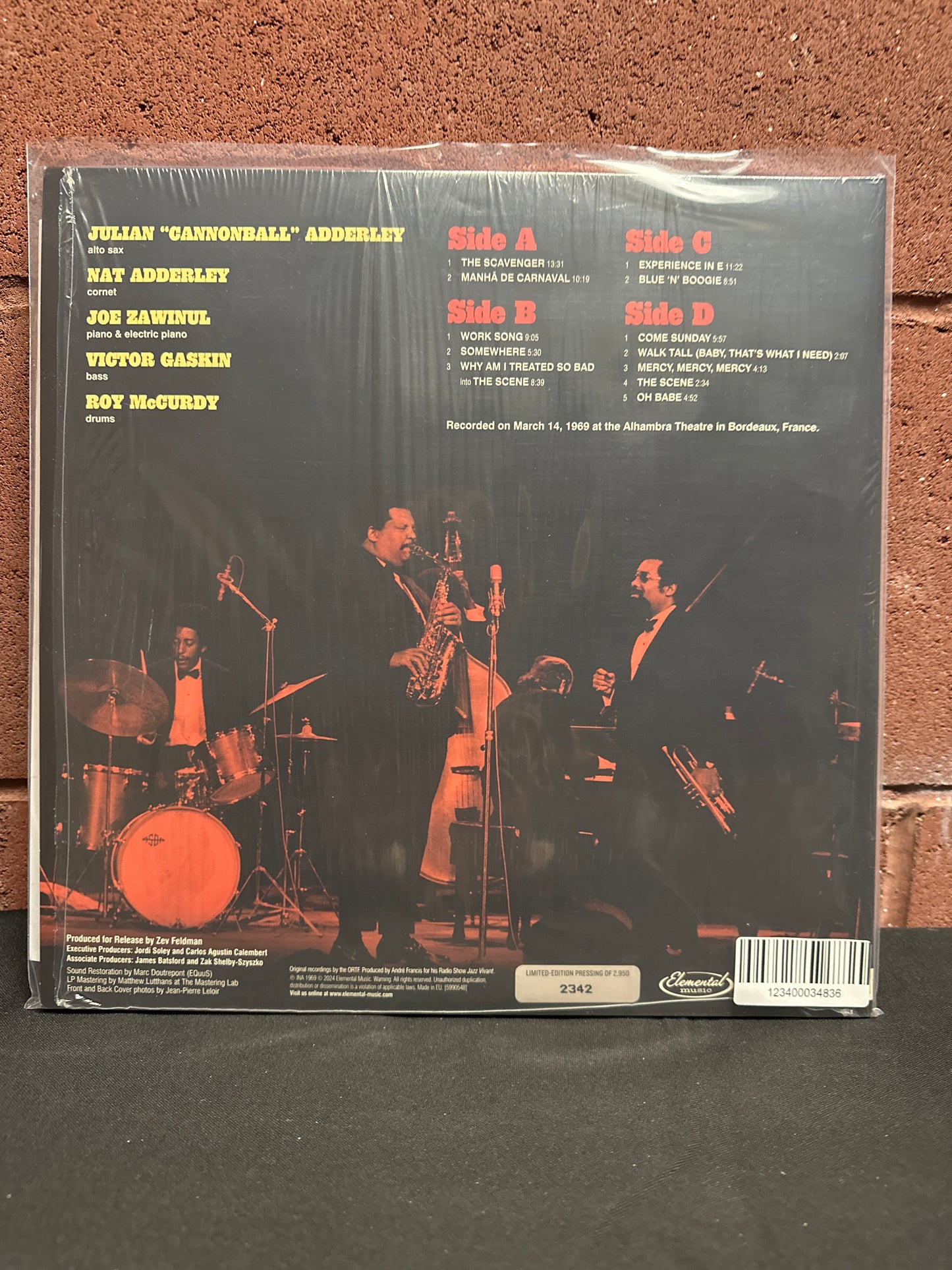 Used Vinyl:  Cannonball Adderley ”Burnin' In Bordeaux: Live in France 1969” 2xLP