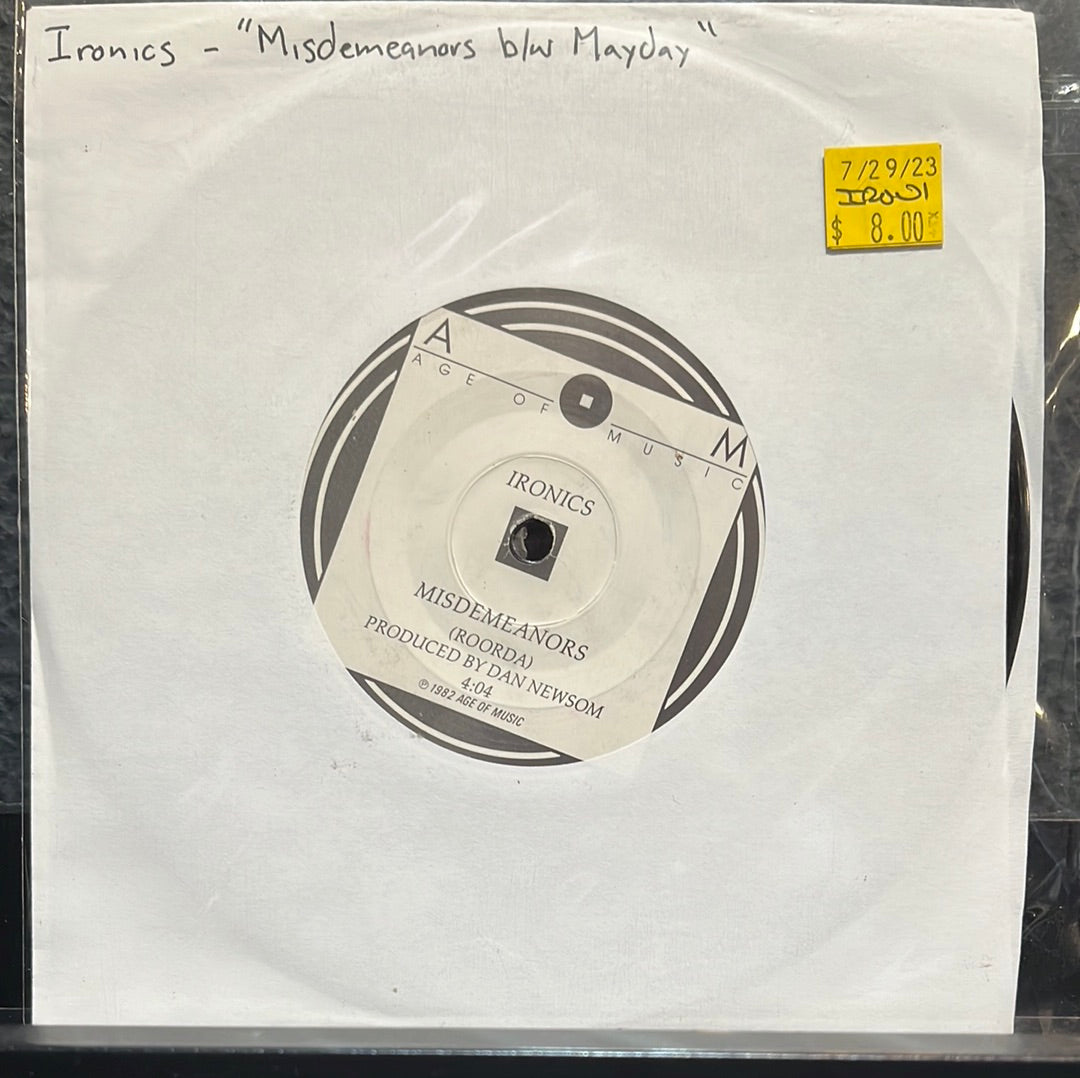 USED VINYL: Ironics “Mayday / Misdemeanors” 7"