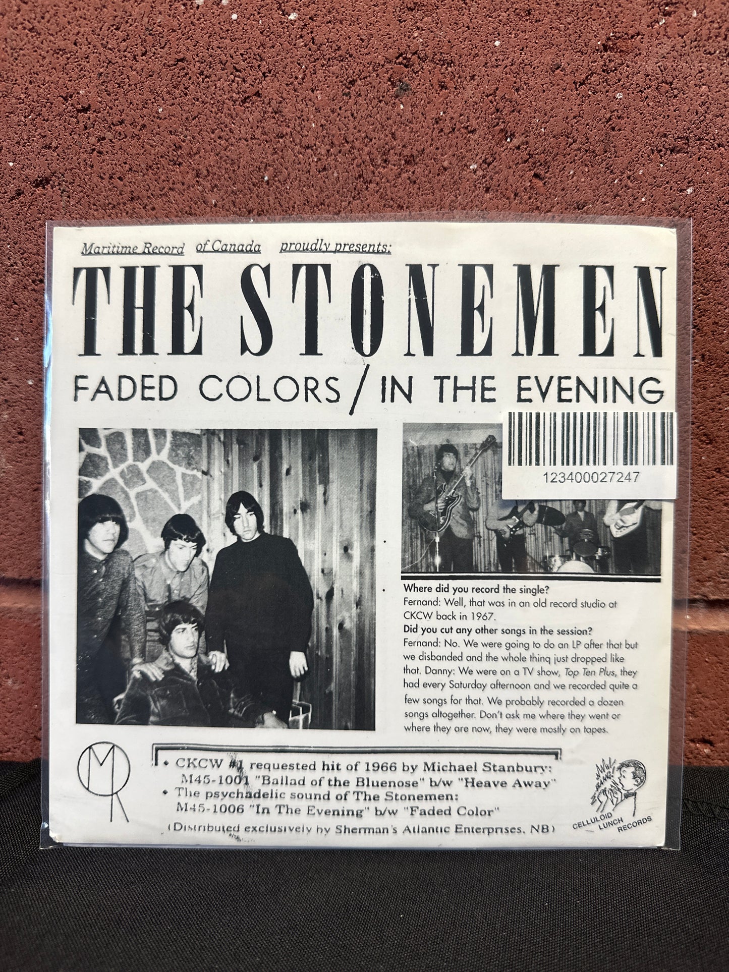 Used Vinyl:  Stonemen ”The "Brothers" Stonemen Late 66/Early 67” 7"