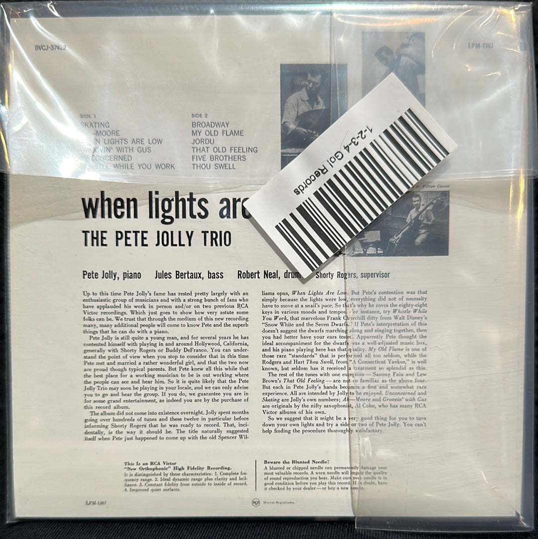 USED CD: The Pete Jolly Trio “When Lights Are Low” CD