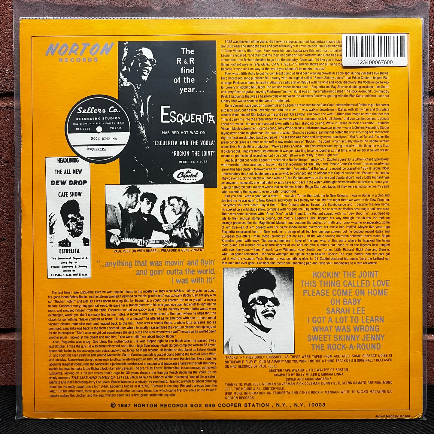 Used Vinyl: Esquerita! "Vintage Voola" LP