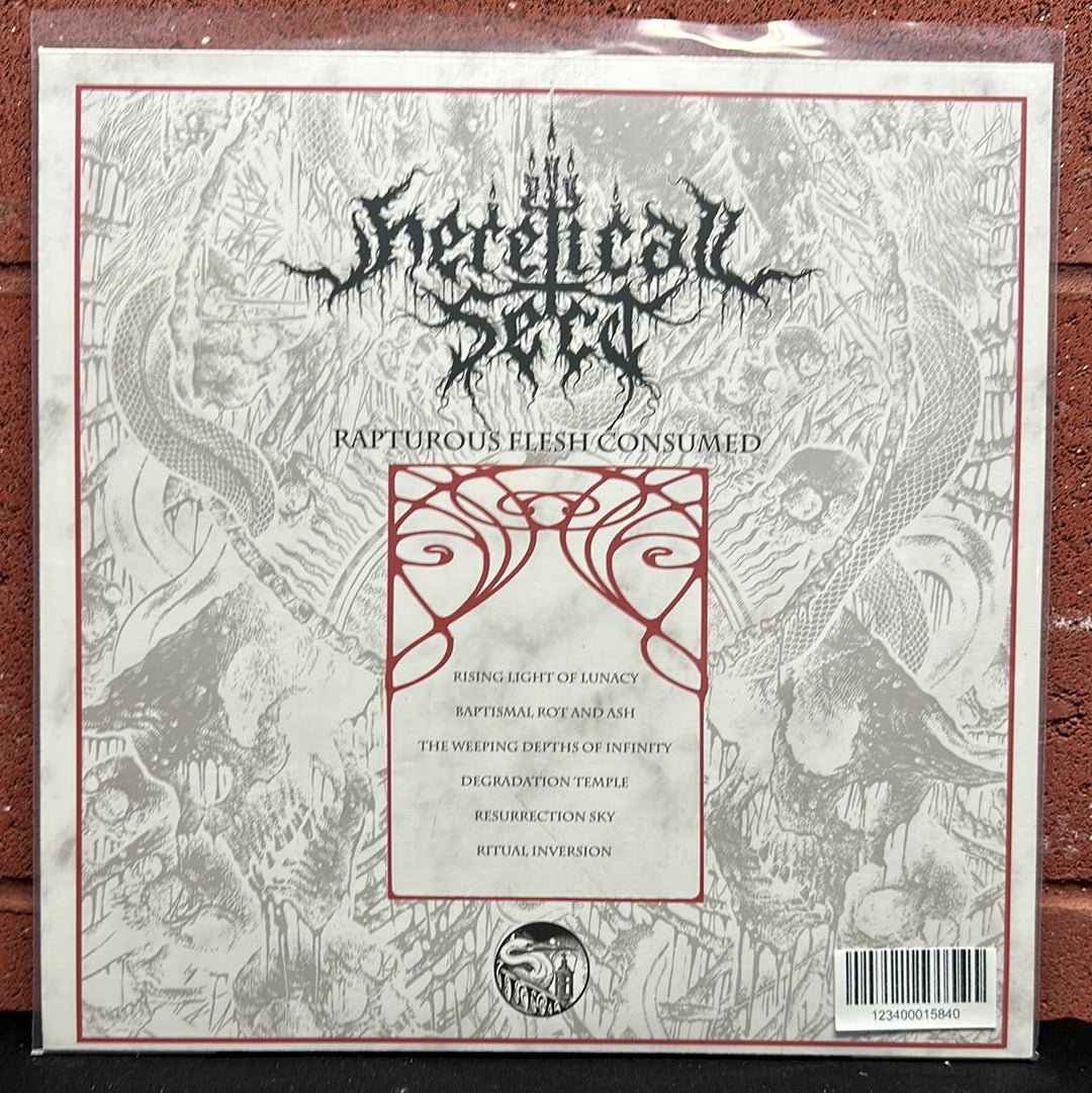 Used Vinyl:  Heretical Sect ”Rapturous Flesh Consumed” LP (Red with black splatter)