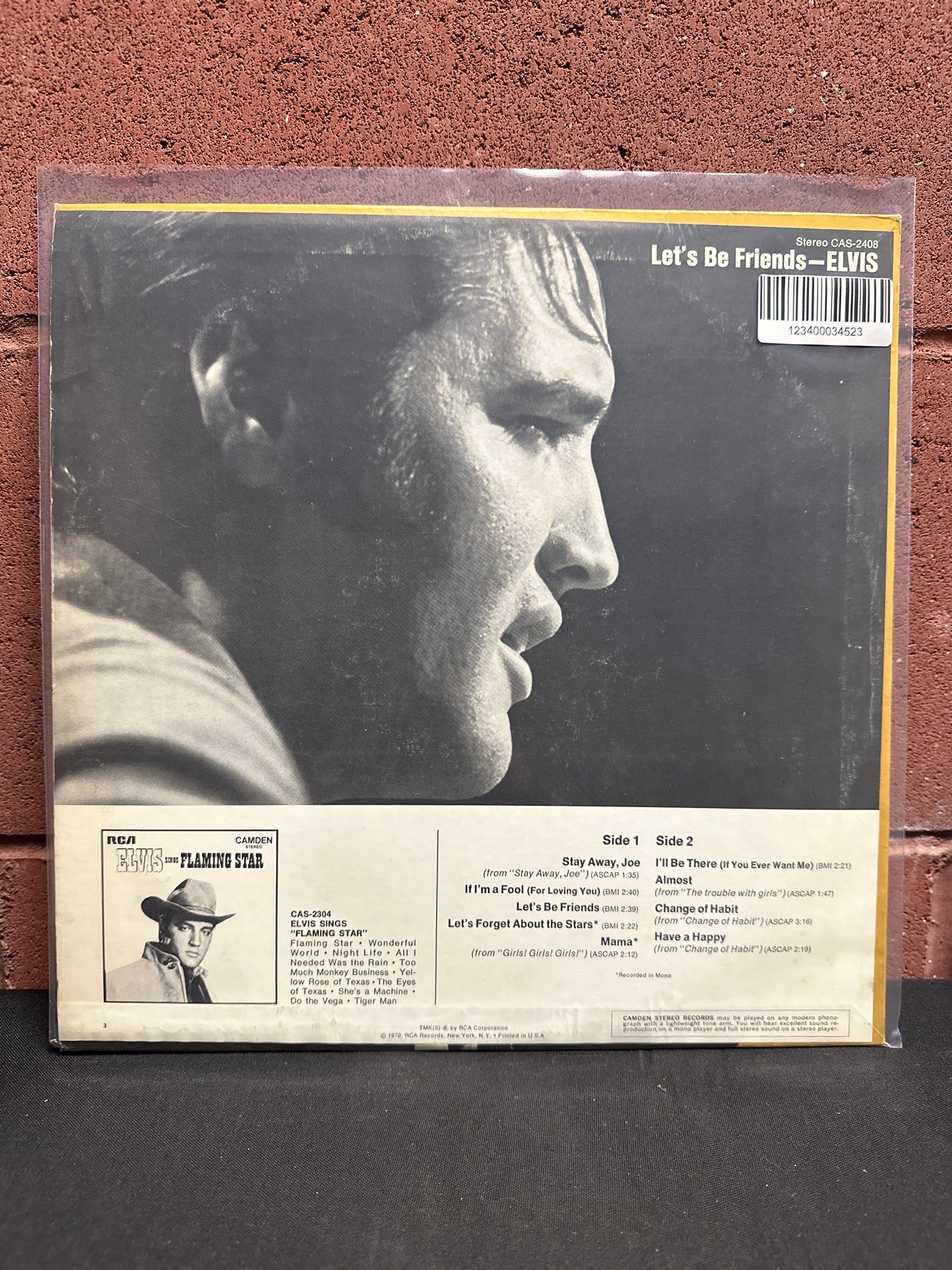 Used Vinyl:  Elvis Presley ”Let's Be Friends” LP