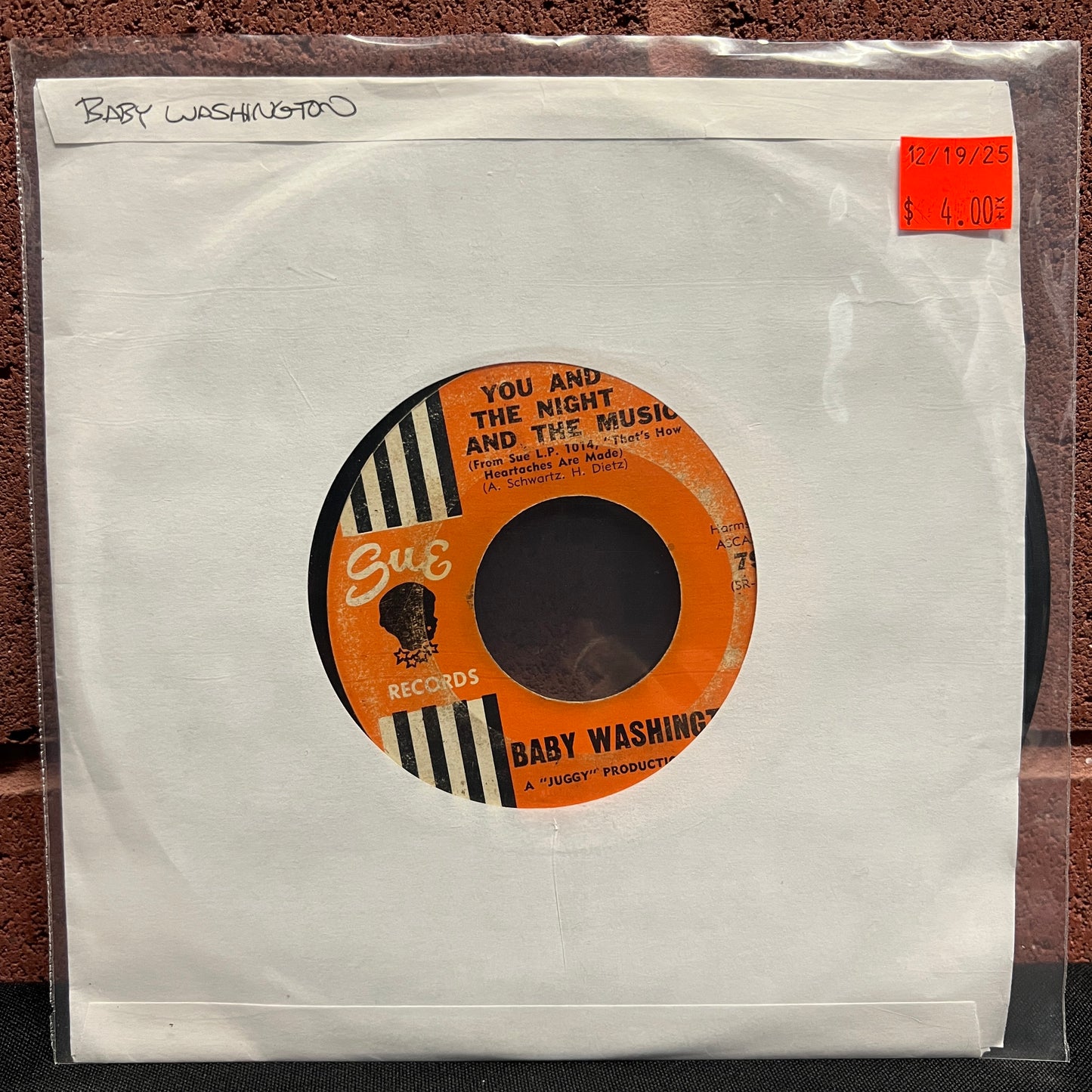 Used Vinyl: Baby Washington "Leave Me Alone / You And The Night And The Music" 7"
