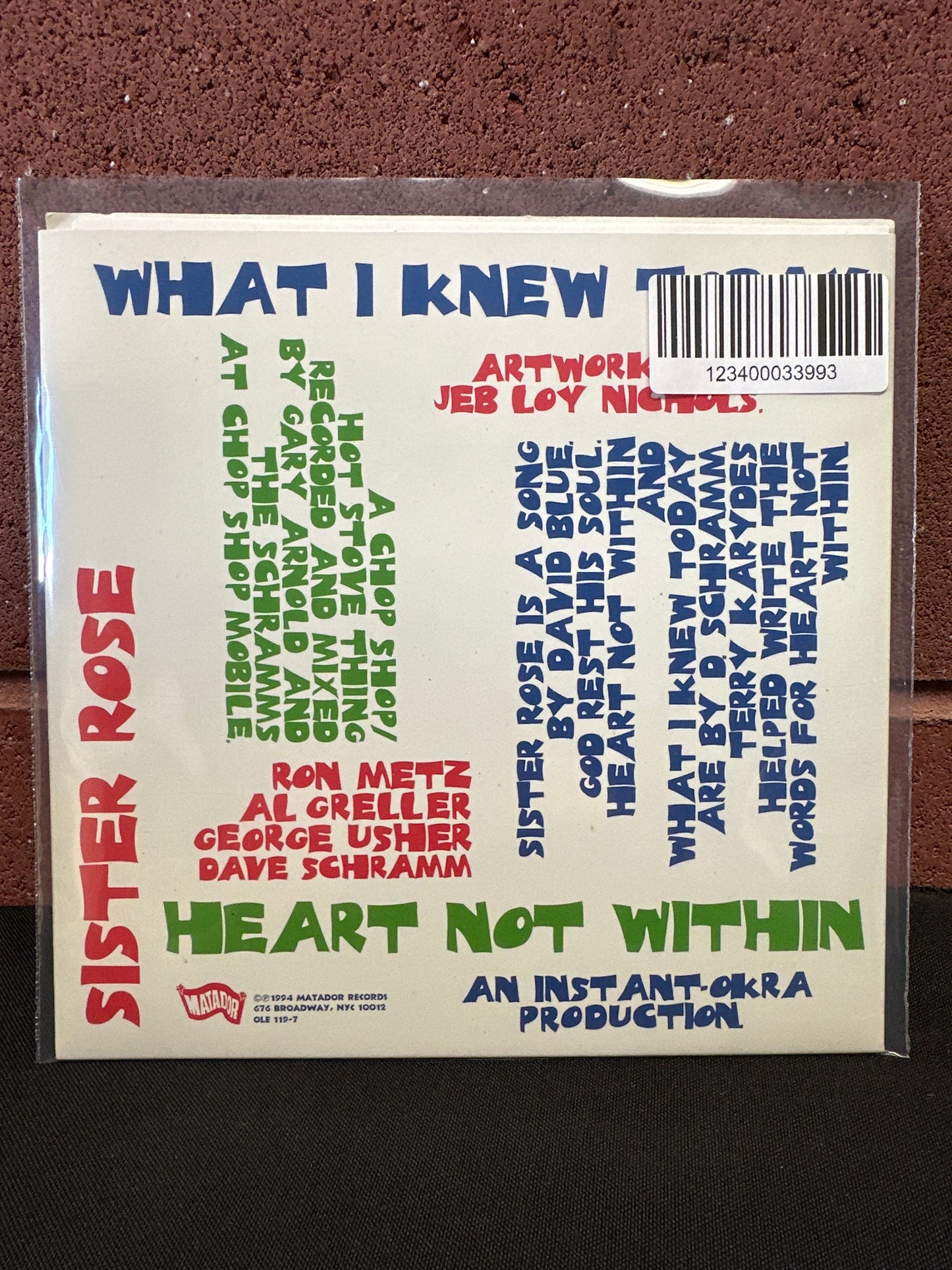 Used Vinyl:  The Schramms ”Heart Not Within” 7" (Yellow Vinyl)