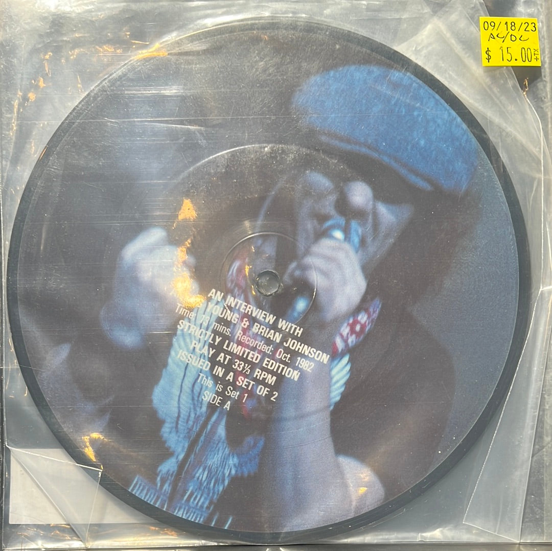 USED VINYL: AC/DC "Interview w/Angus Young & Brian Johnson" 2x7" (Picture Discs)