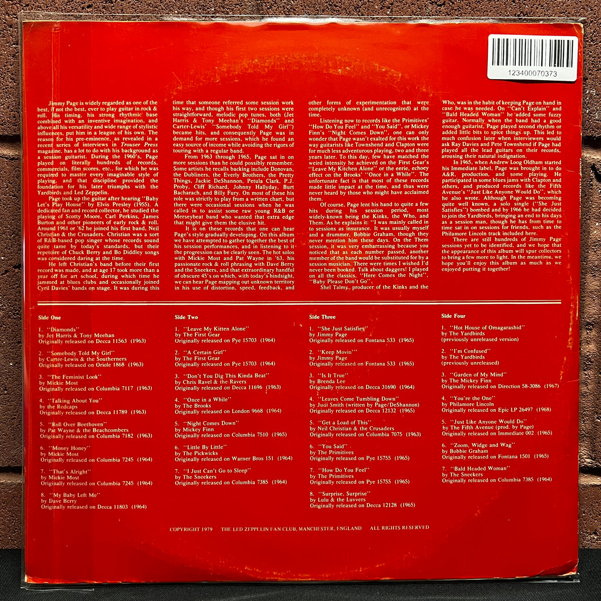 Used Vinyl: Jimmy Page (Led Zeppelin) "James Patrick Page - Session Man" 2xLP (UK Press)