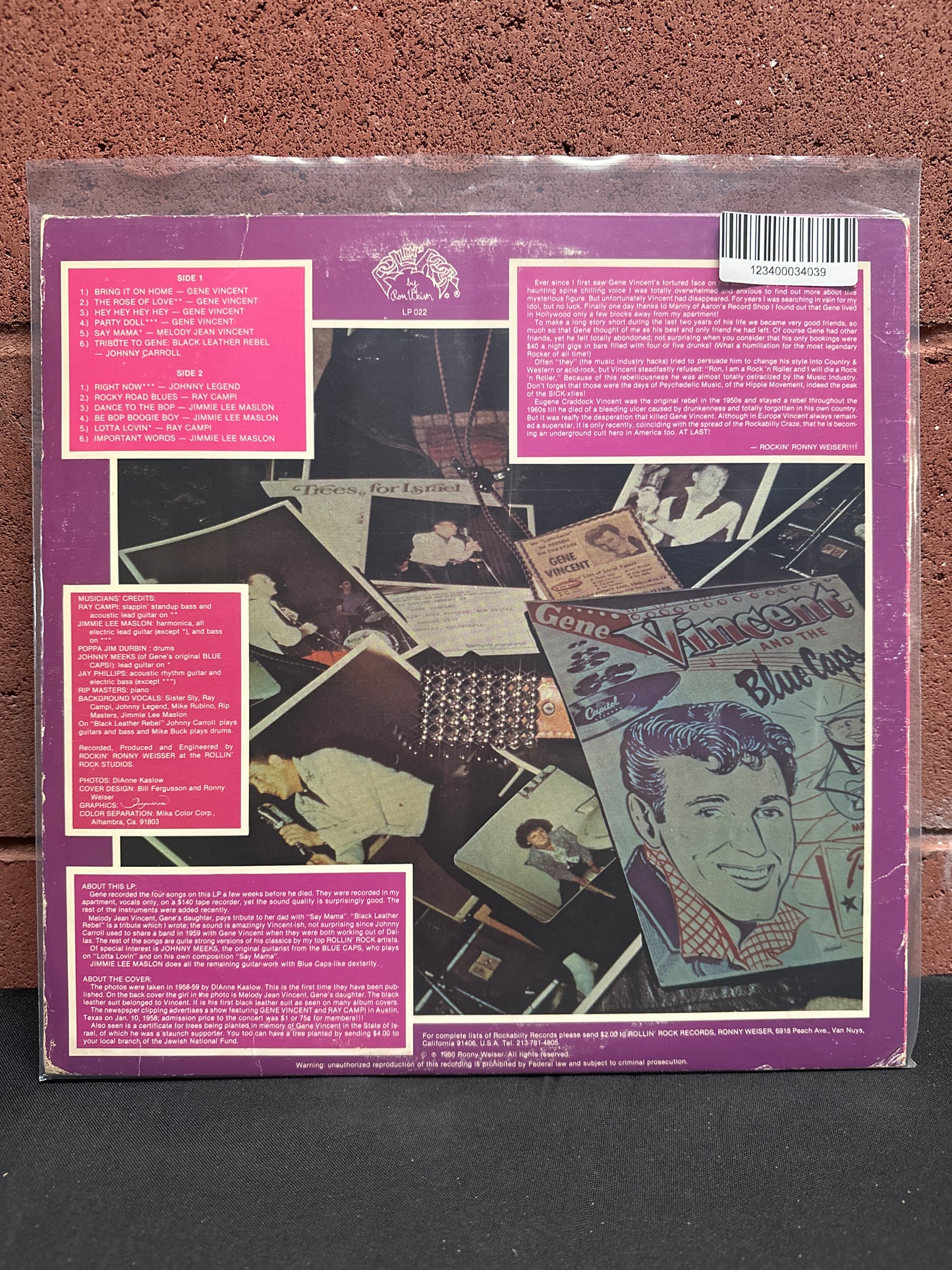 Used Vinyl:  Various ”Gene Vincent Forever” LP