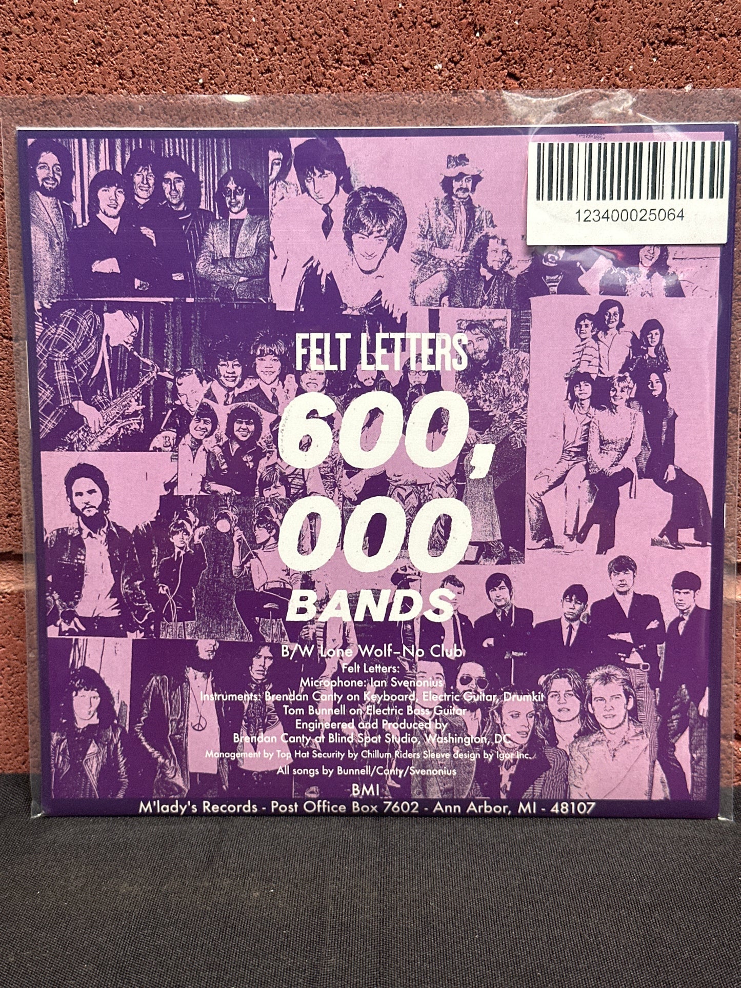 Used Vinyl:  Felt Letters ”600,000 Bands” 7"