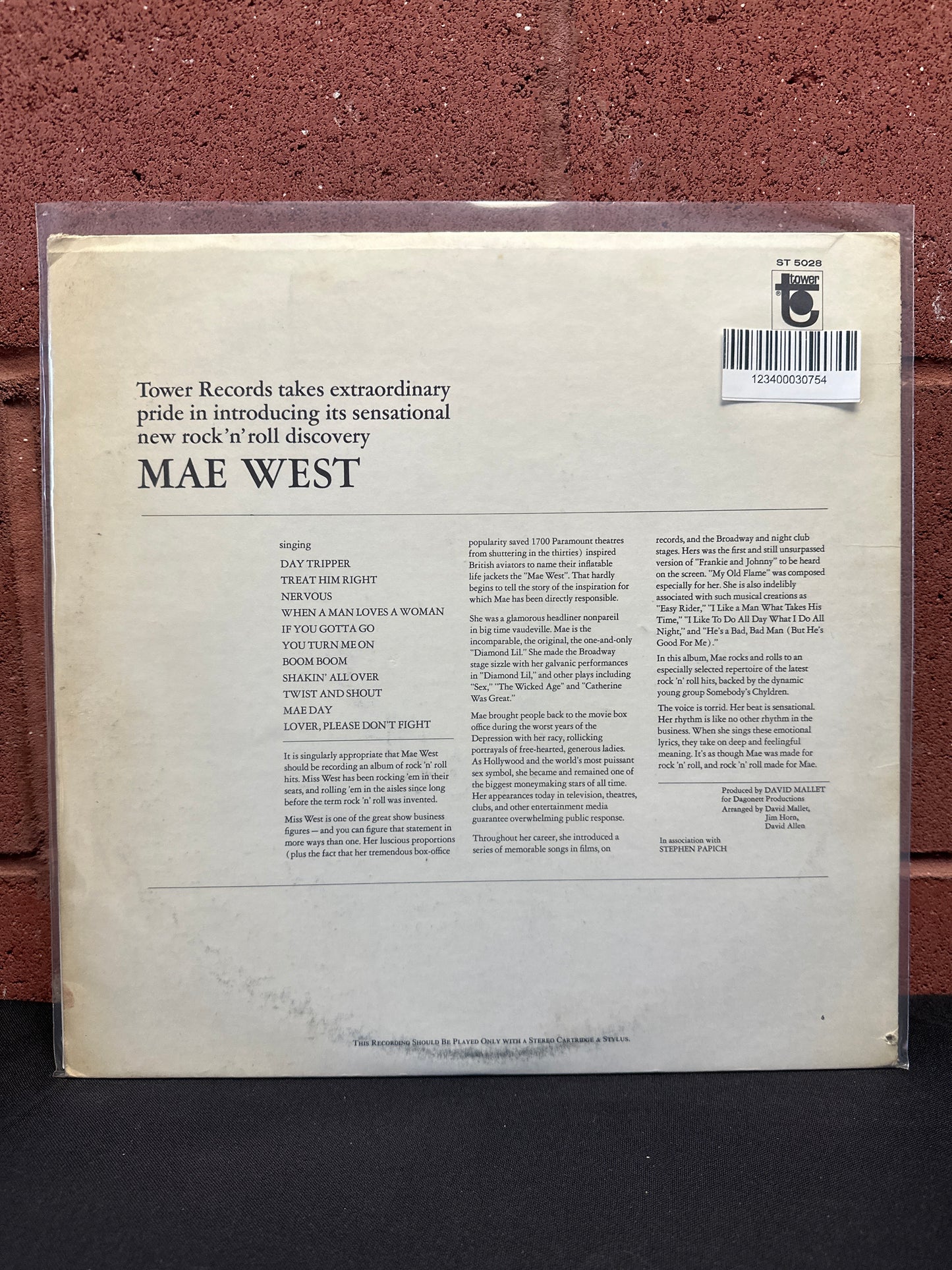 Used Vinyl:  Mae West ”Way Out West” LP