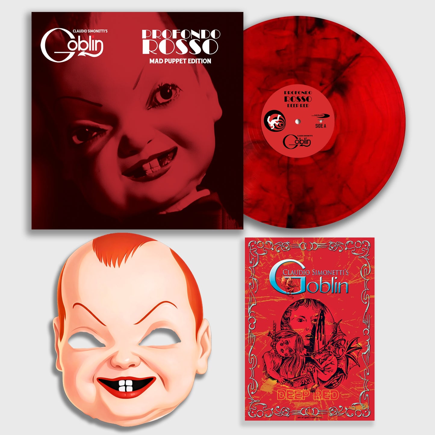PRE-ORDER: Claudio Simonetti's Goblin "Profondo Rosso (Limited Mad Puppet Edition)" LP (Deep Red Vinyl)
