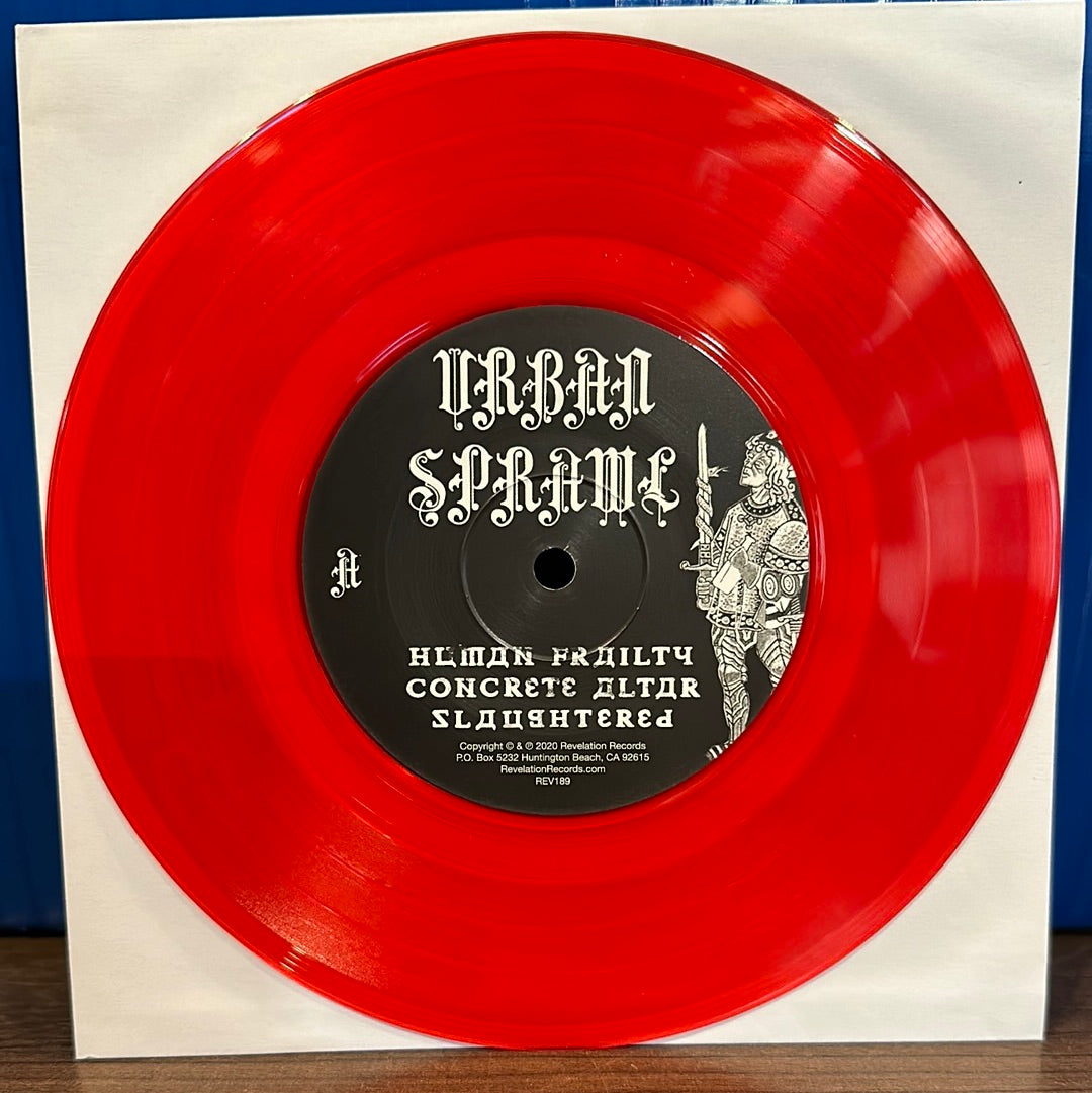 Used Vinyl:  Urban Sprawl ”Concrete Altar” 7" (Red vinyl)