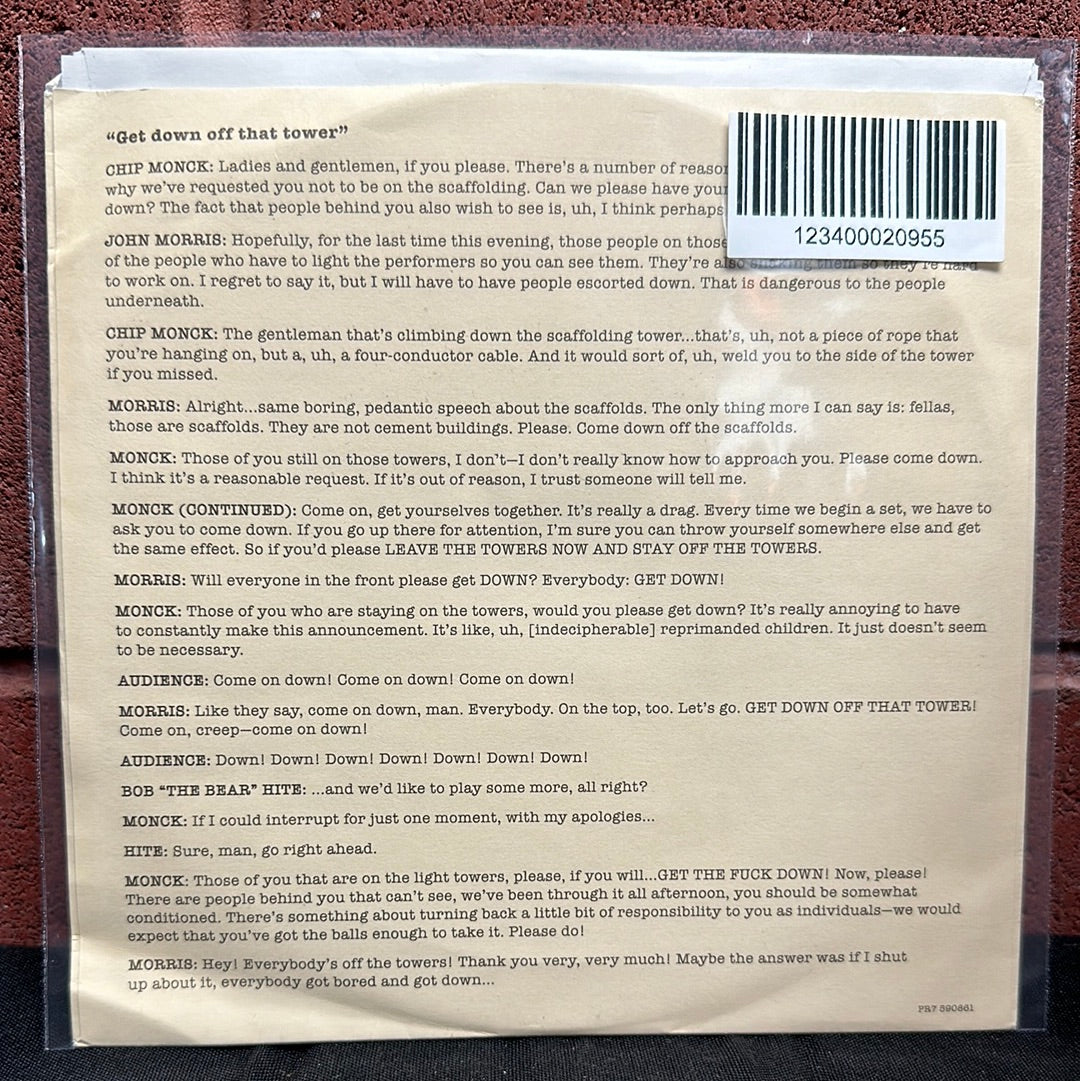 Used Vinyl:  Various ”Woodstock 50: "The Brown Acid Is Not, Specifically, Too Good" / "Get Down Off That Tower"” 7" (Promo, brown vinyl)