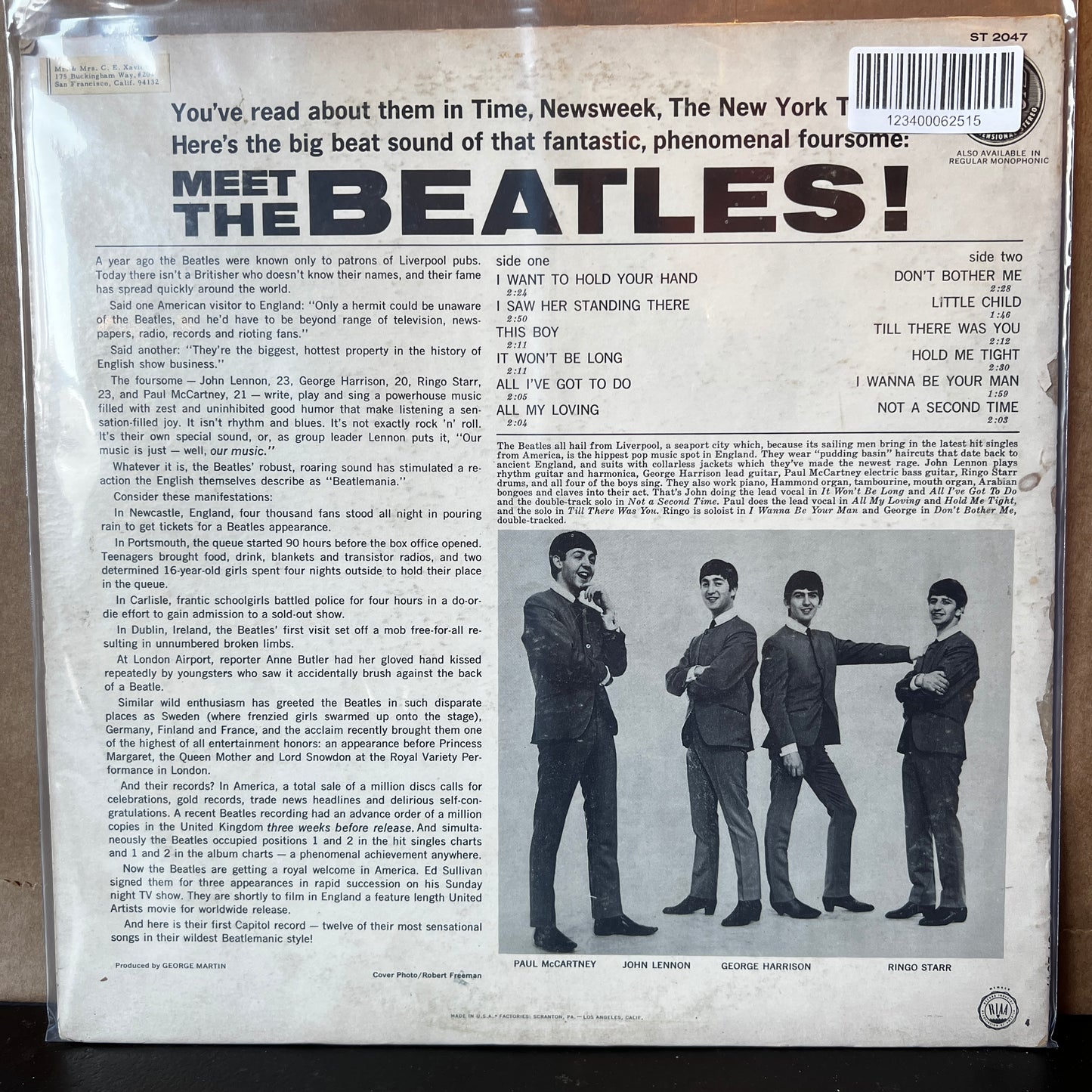 Used Vinyl: Beatles "Meet the Beatles" LP (Mid-60's pressing, Rainbow Capitol labels)