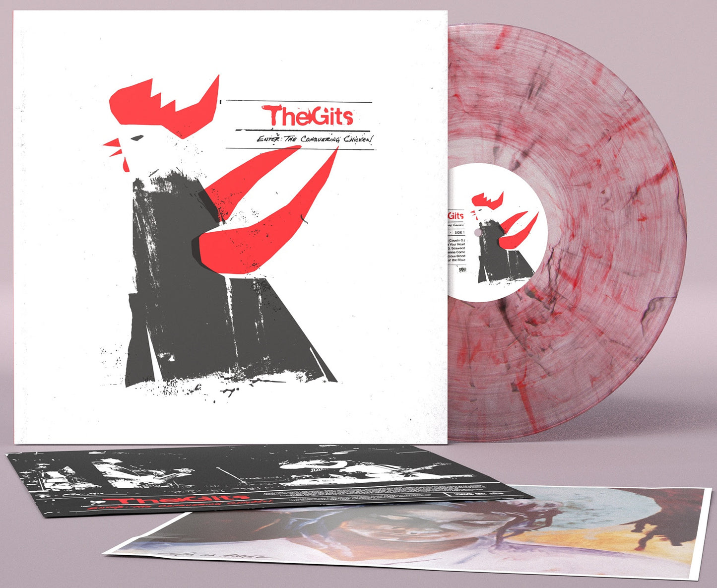 The Gits "Enter: The Conquering Chicken" LP (Loser Edition Clear w/ Red/Black Splatter Vinyl)