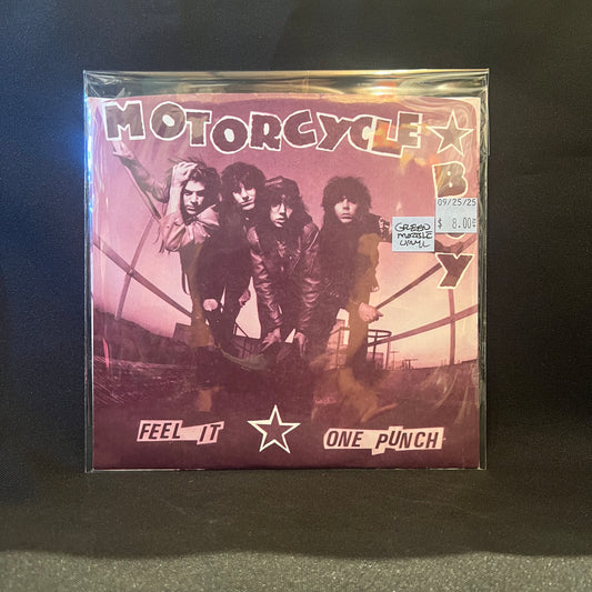 Used Vinyl: Motorcycle Boy "Feel It / One Punch" 7" (Green Marble Vinyl)