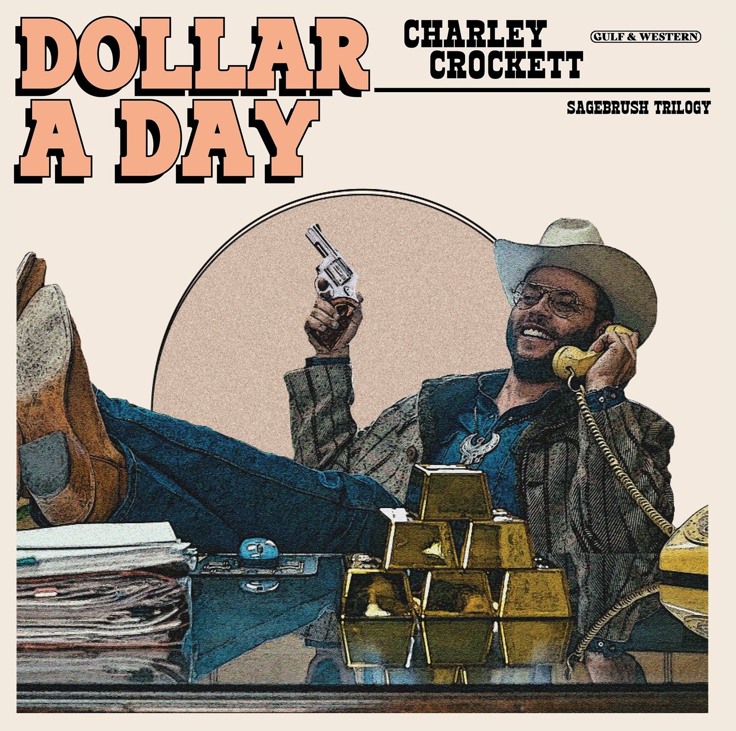 Charley Crockett "Dollar A Day" LP (Indie Exclusive Pale Cornflower Blue Vinyl, Alternate Cover)