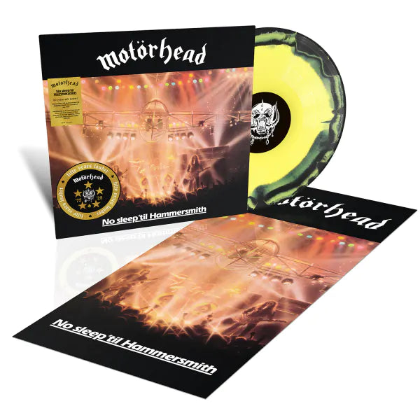 Motorhead "No Sleep 'Til Hammersmith (50th Anniversary)" LP (Yellow/Black Half- Speed Vinyl)