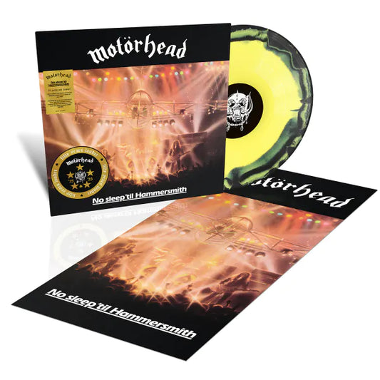 Motorhead "No Sleep 'Til Hammersmith (50th Anniversary)" LP (Yellow/Black Half- Speed Vinyl)