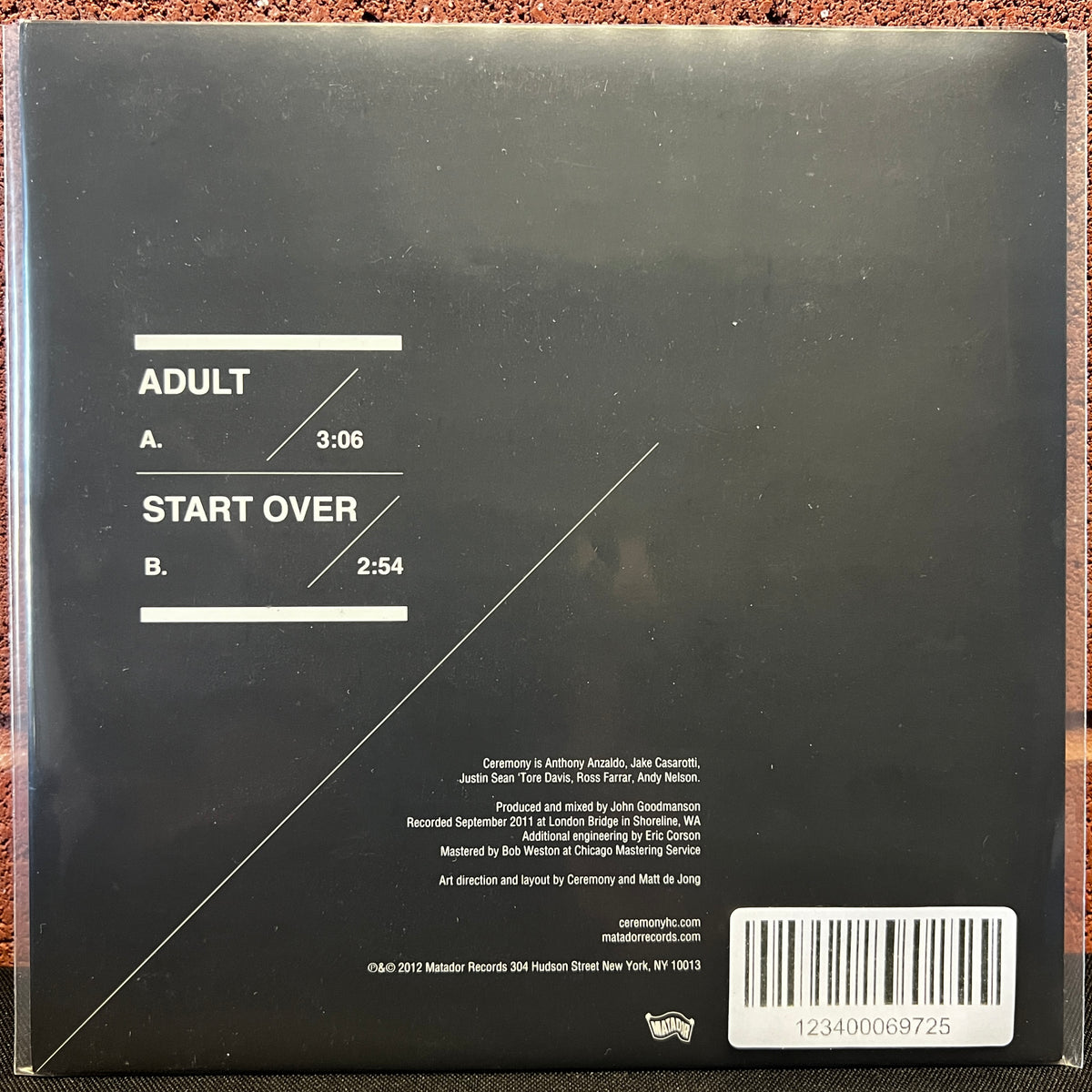 Used Vinyl: Ceremony "Adult" 7" (Clear vinyl)