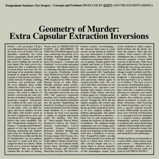 PRE-ORDER: Earth x Black Noi$e "Geometry of Murder: Extra Capsular Extraction Inversions" 2xLP (Crystal Clear Vinyl)